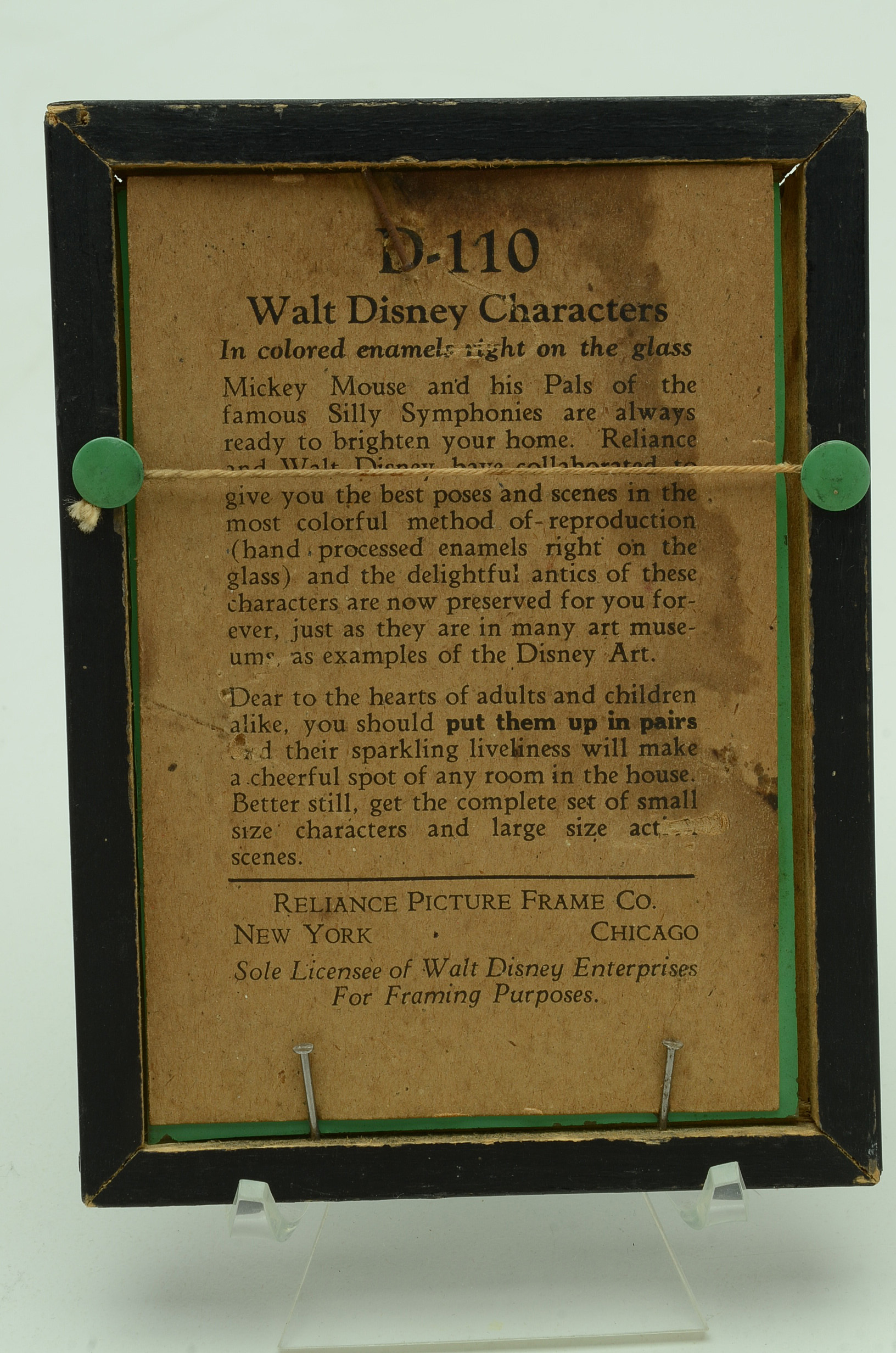 1930s Reliance Disney Enamel on Glass Pictures of Goofy and Horace Horsecollar