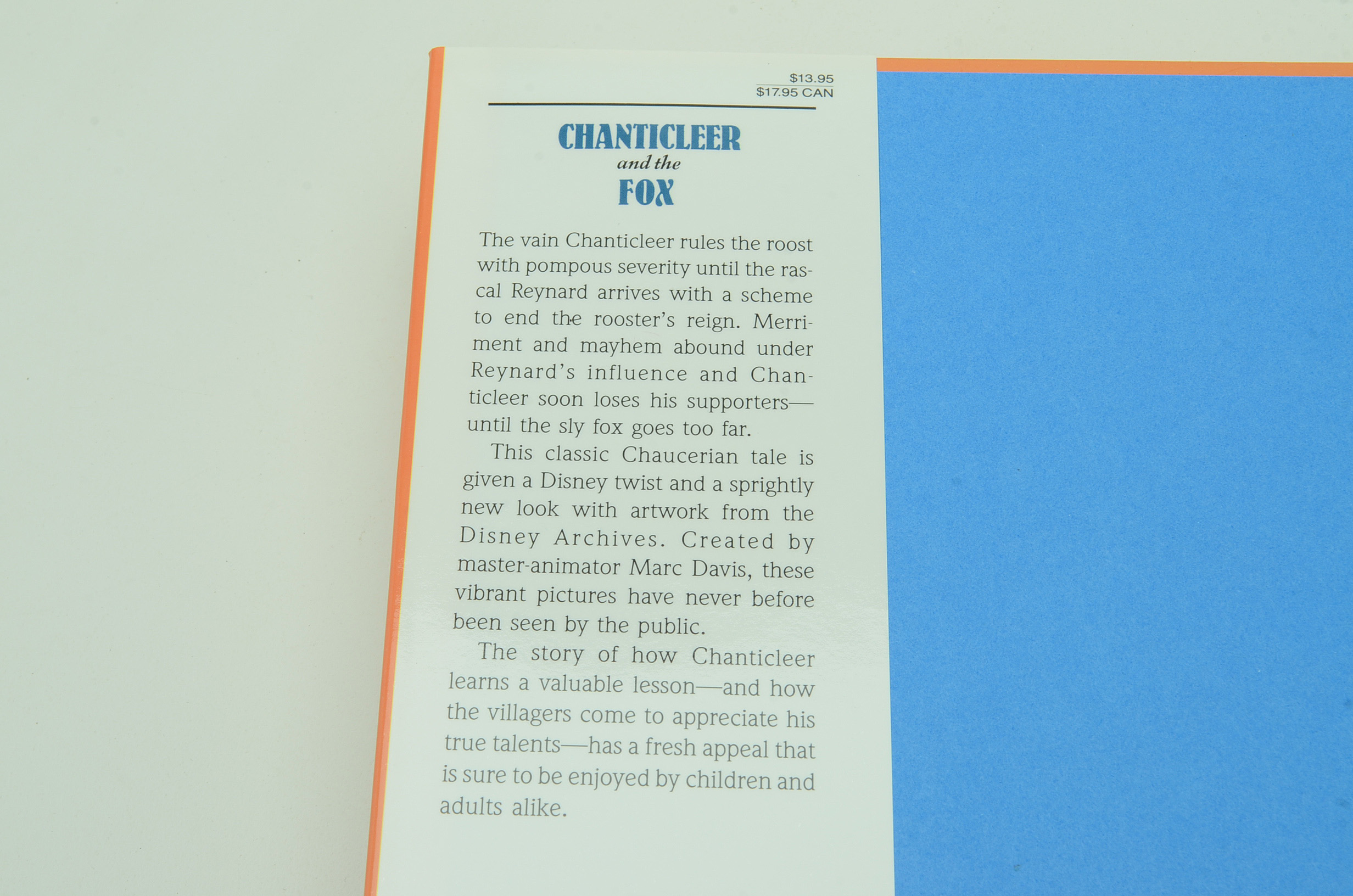 Disney Storybooks Featuring Marc Davis Signed "Chanticleer and the Fox"