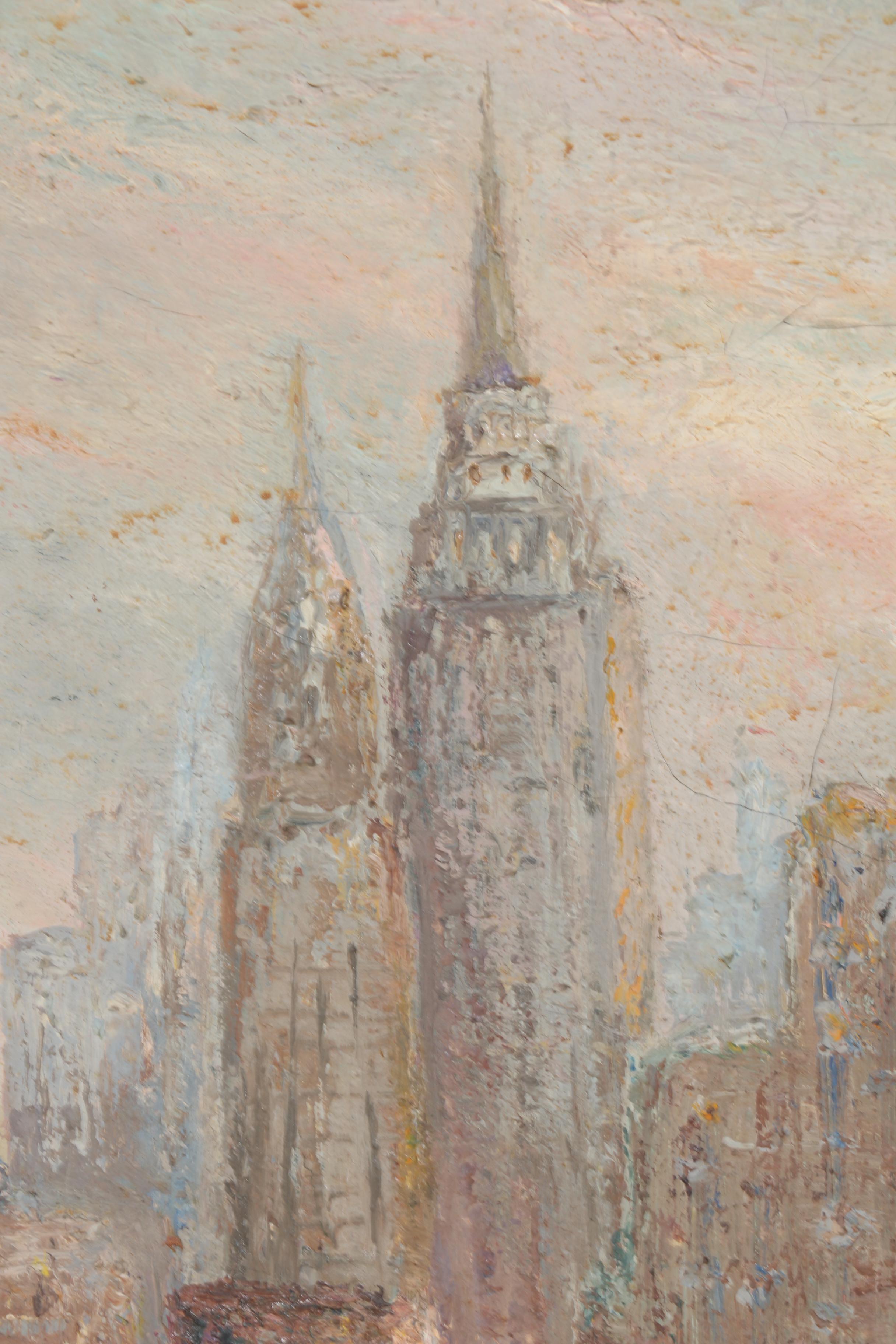 Deutsch Oil on Canvas Cityscape