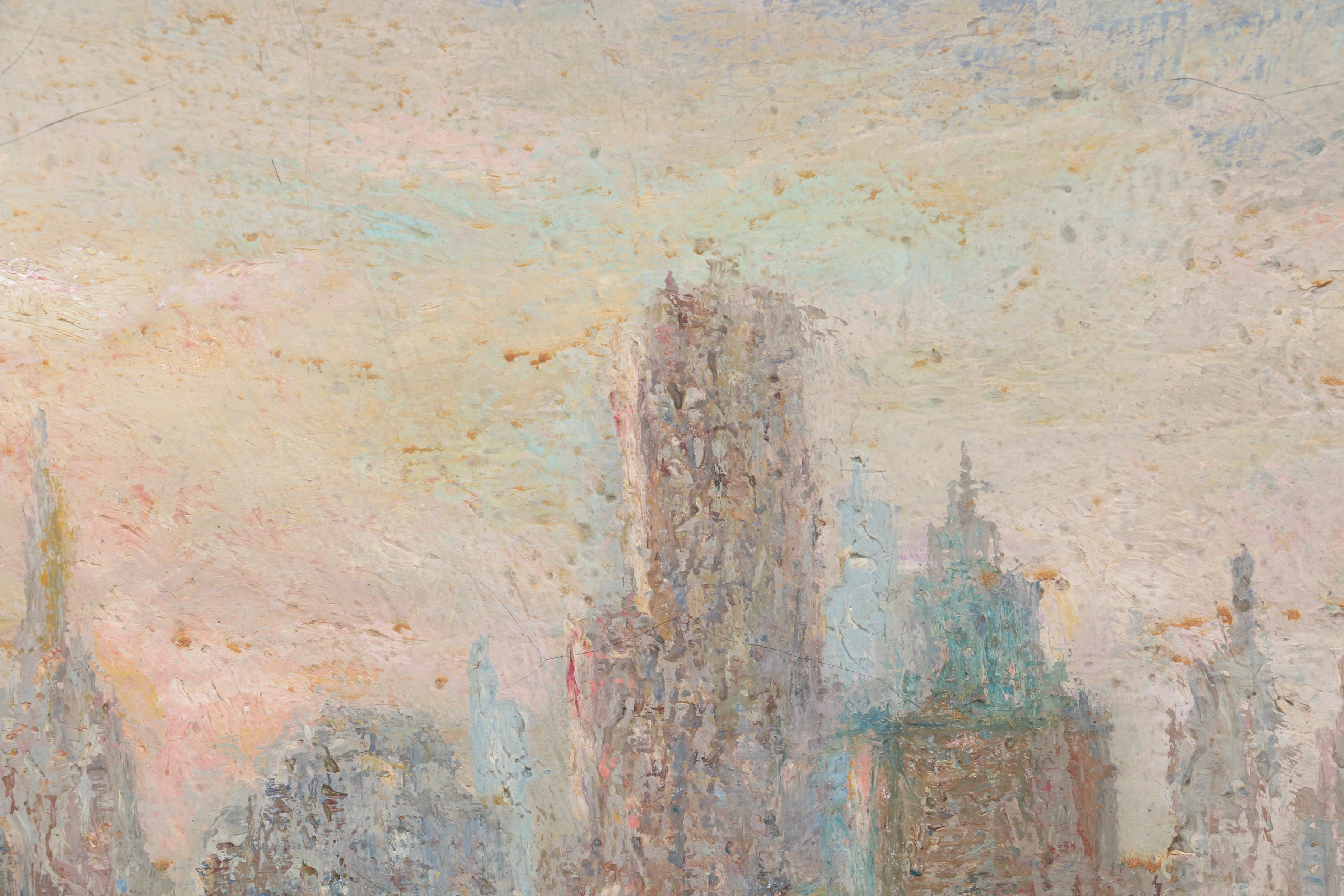 Deutsch Oil on Canvas Cityscape
