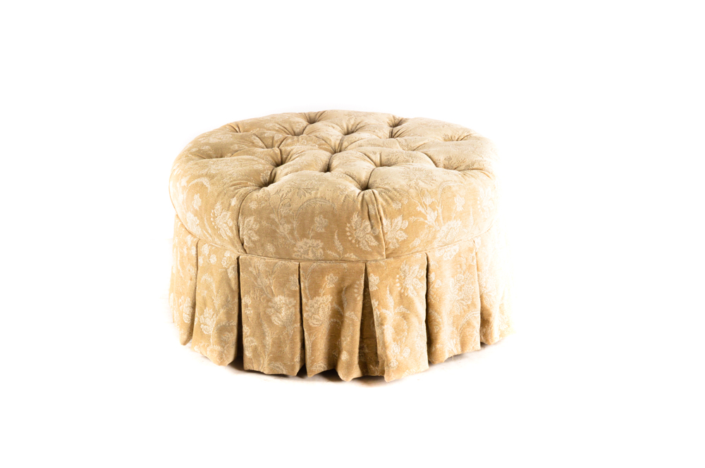 Contemporary Button-Tufted Ottoman