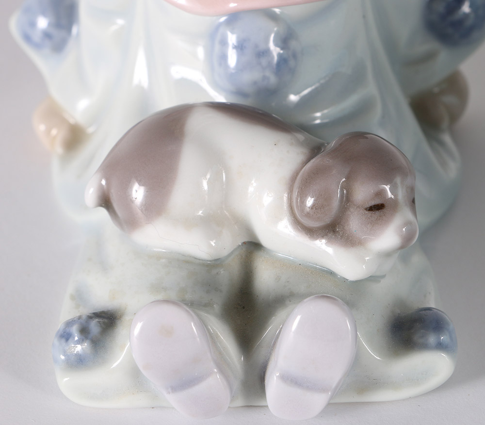 Lladró "Pierrot With Puppy" Porcelain Figurine