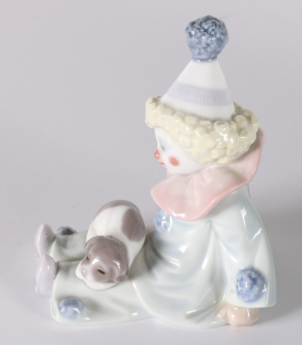 Lladró "Pierrot With Puppy" Porcelain Figurine
