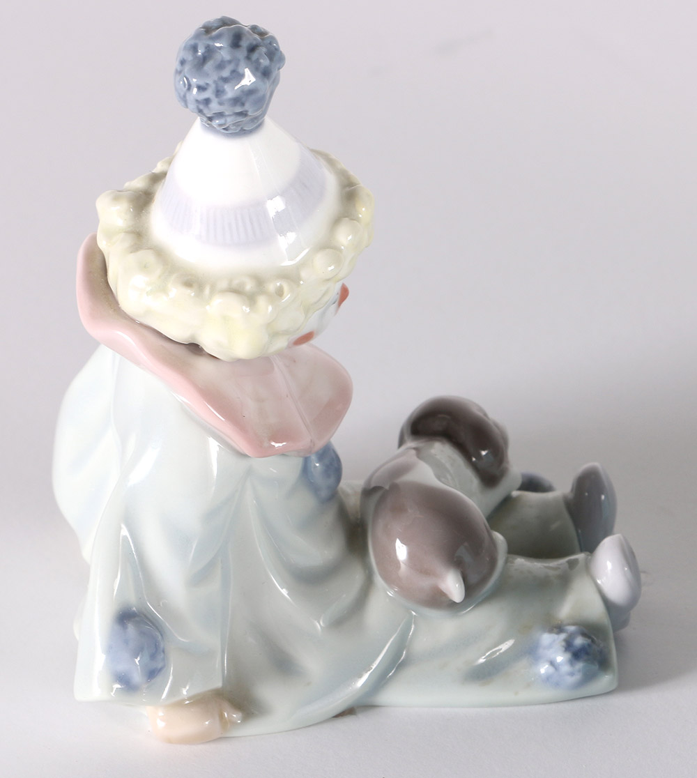 Lladró "Pierrot With Puppy" Porcelain Figurine