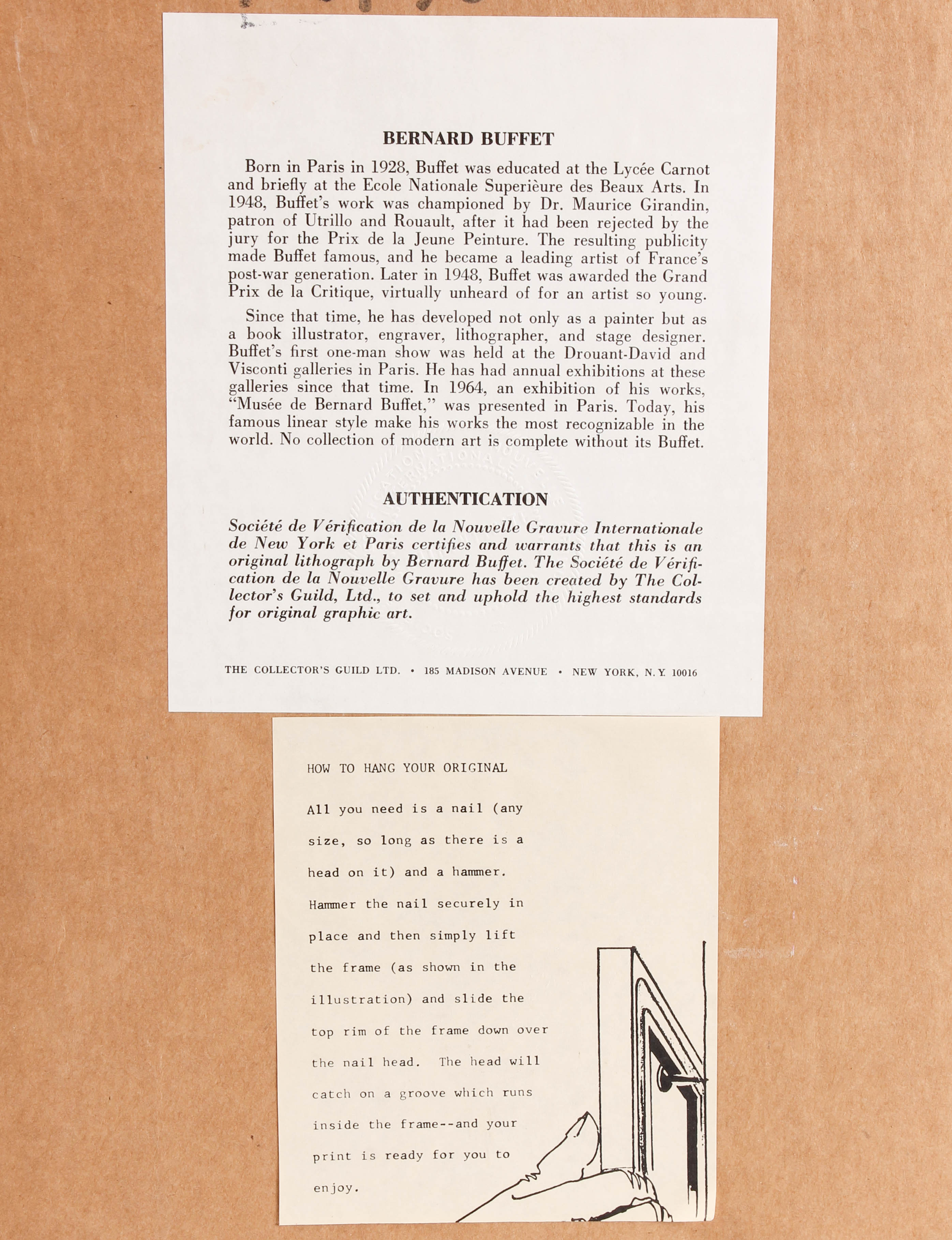 Bernard Buffet Framed Lithograph