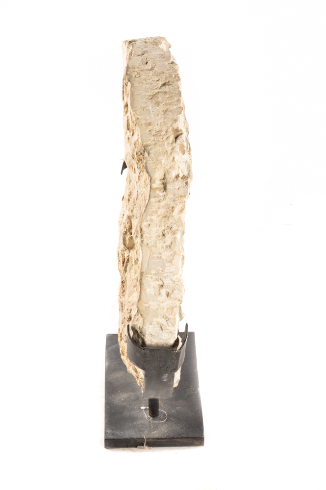 Decorative Stone Wheel Including Metal Base