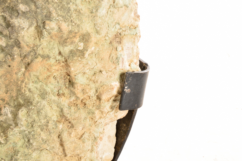 Decorative Stone Wheel Including Metal Base