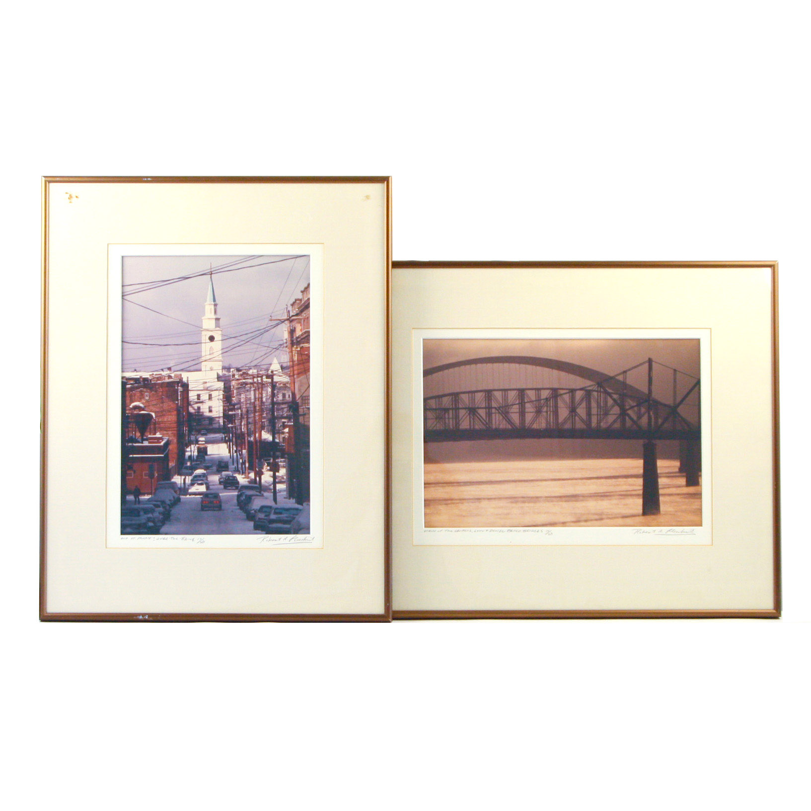 Pair of Framed Robert Flischel Photgraphic Prints of Cincinnati