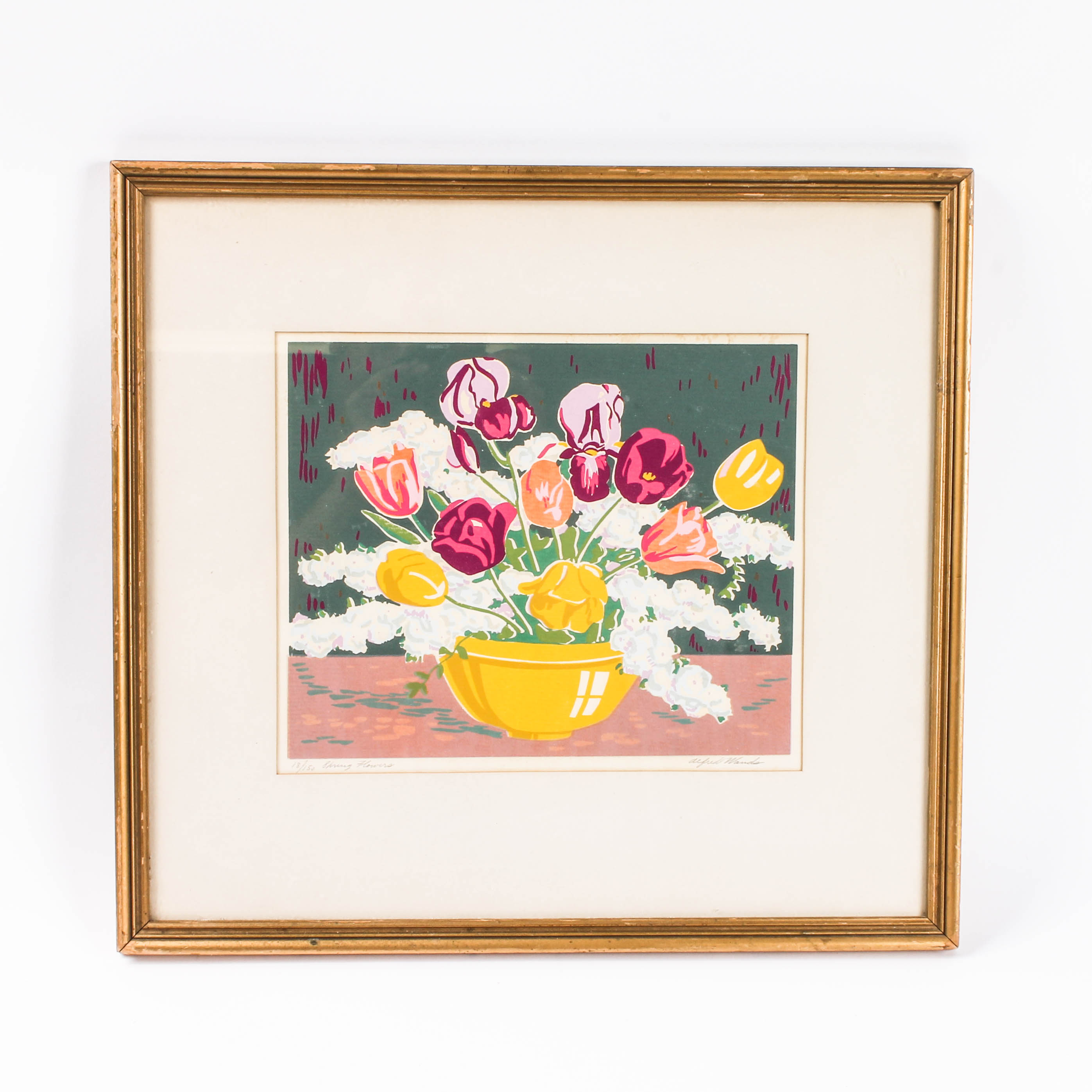 Alfred Wands Limited Edition Serigraph "Spring Flowers"