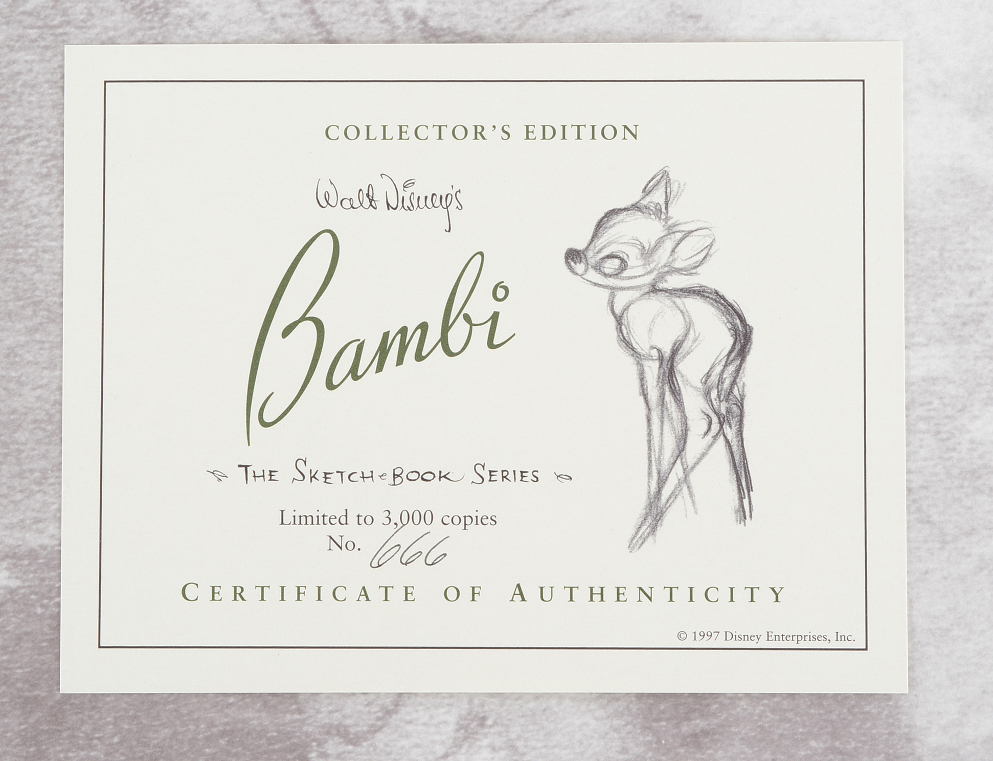 Limited Edition "Walt Disney's Bambi: The Sketchbook Series"