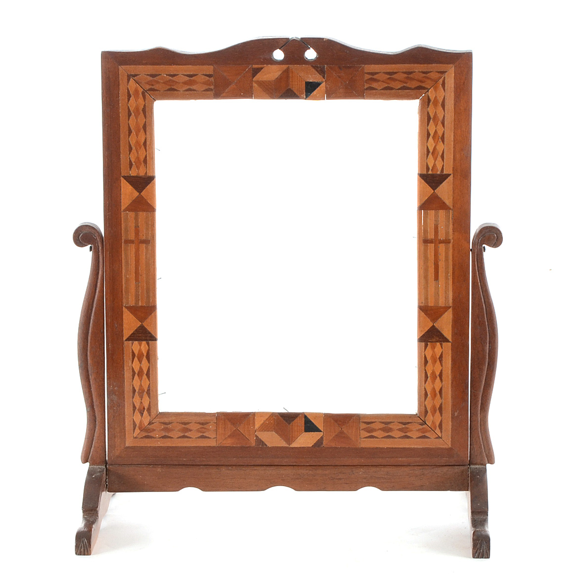 Mixed Wood Inlaid Frame-on-Stand