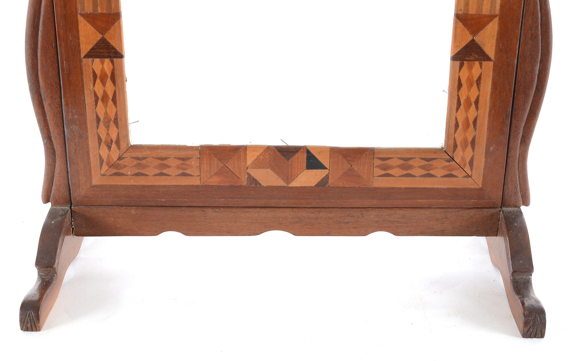 Mixed Wood Inlaid Frame-on-Stand