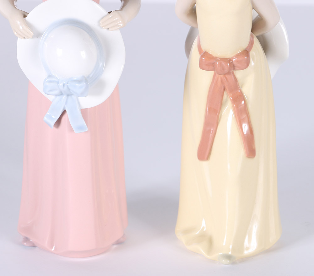 Lladró "Naughty Girl" and "Bashful Girl" Porcelain Figurines