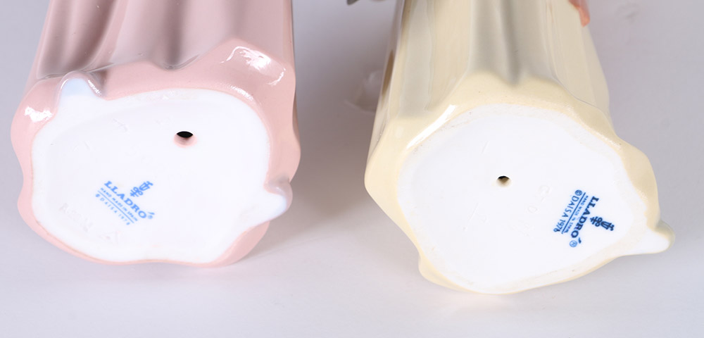 Lladró "Naughty Girl" and "Bashful Girl" Porcelain Figurines