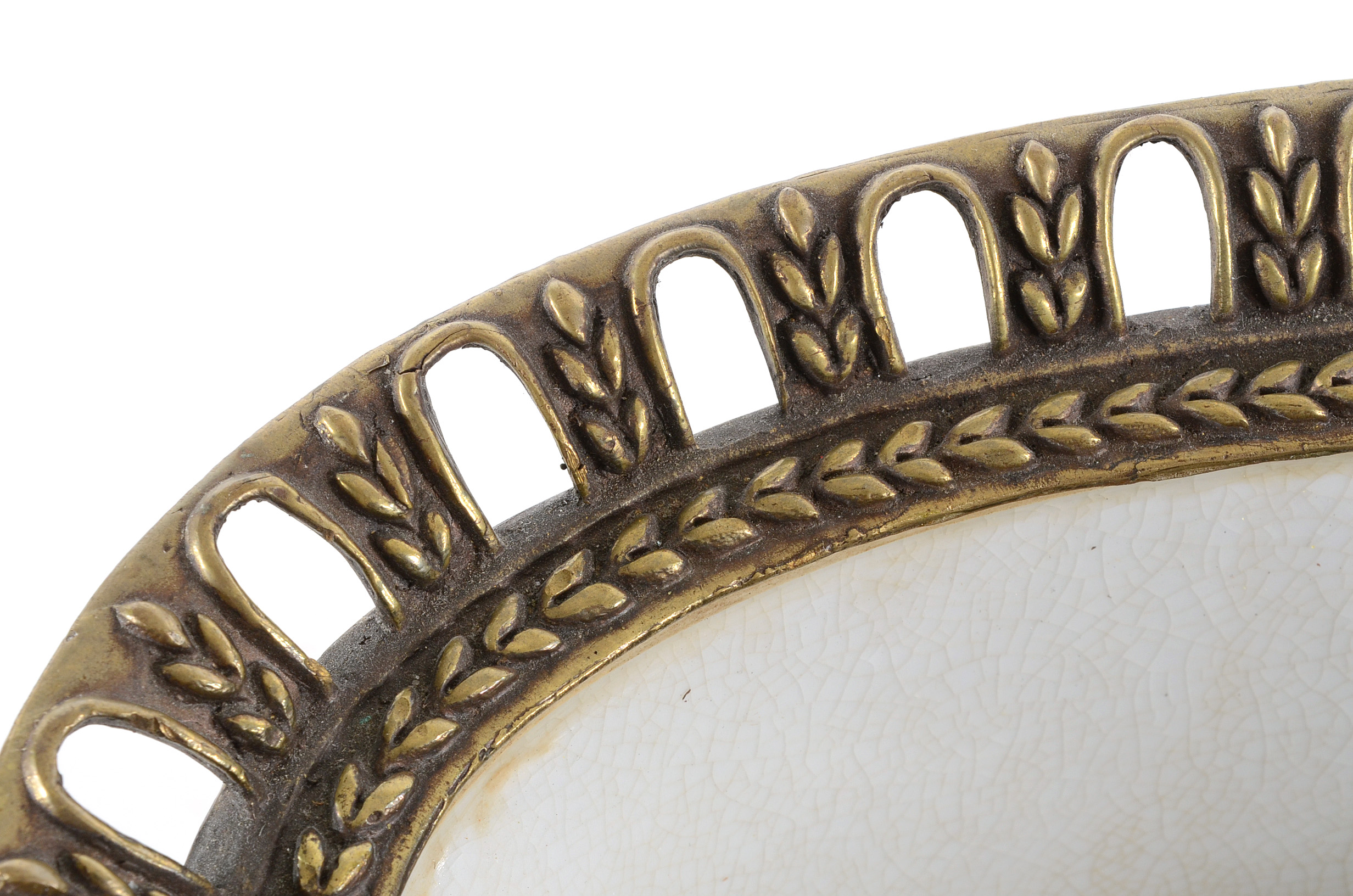 Ceramic and Brass Bowl with Attached Stand