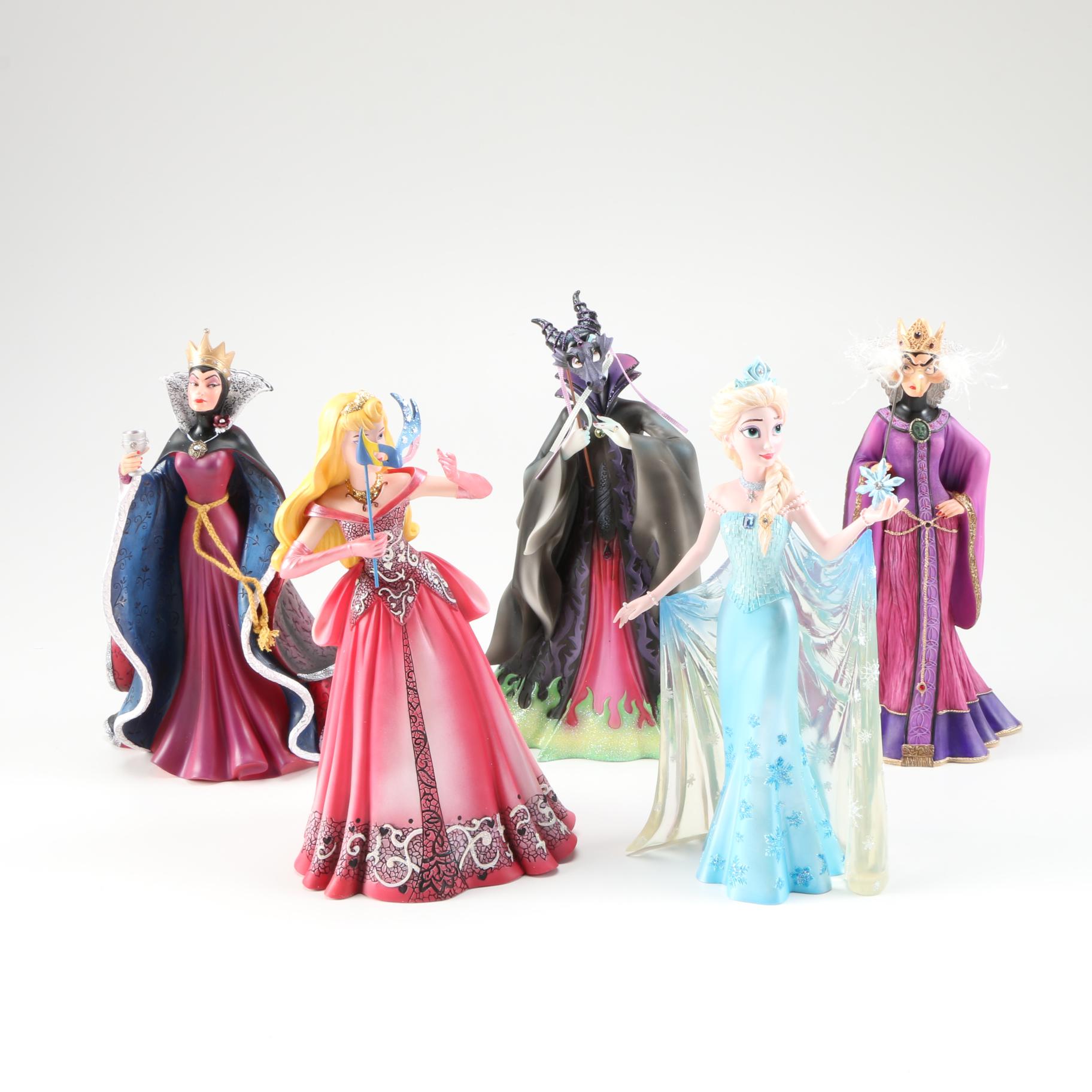 Enesco Disney "Showcase Collection" Figurines, Including "Frozen" and Evil Queens