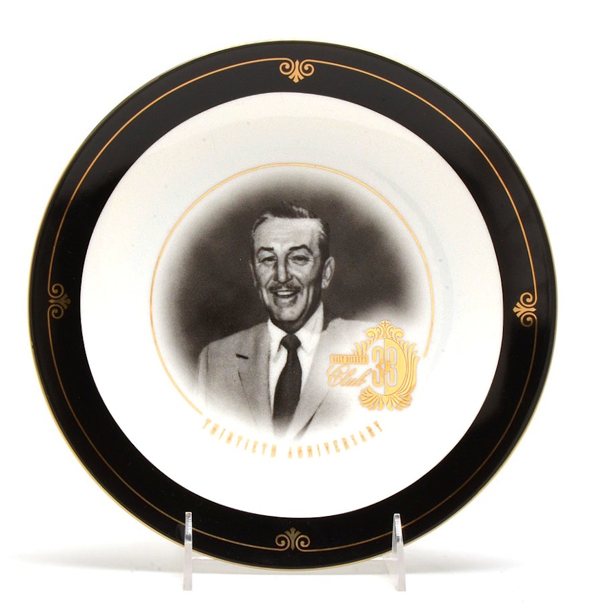 Disneyland's Club 33 Thirtieth Anniversary Commemorative Plate