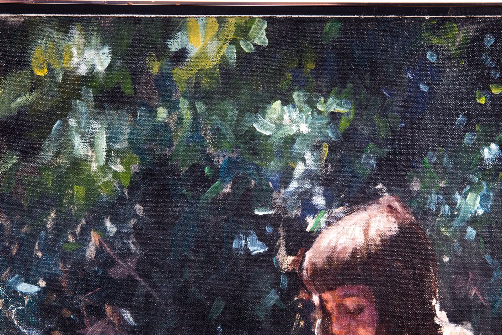 Gary Blair Oil on Canvas "Picking Flowers" (1980)