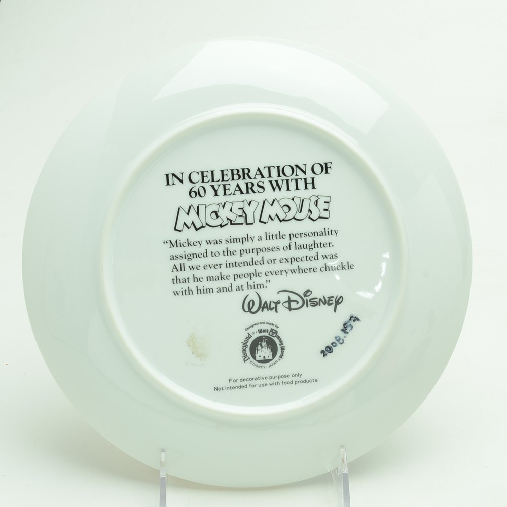 1993 Disneyana Convention Signed Gund Dolls and Disney Parks Mickey's 60th Birthday Commemorative Plate