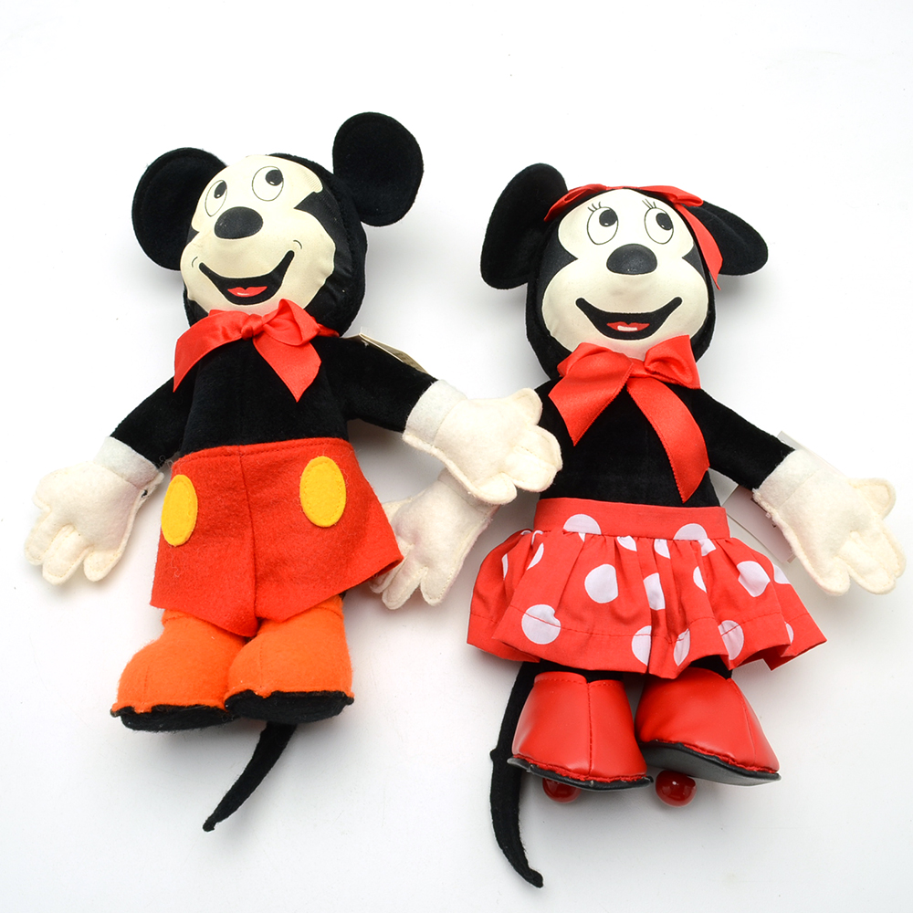 1993 Disneyana Convention Signed Gund Dolls and Disney Parks Mickey's 60th Birthday Commemorative Plate