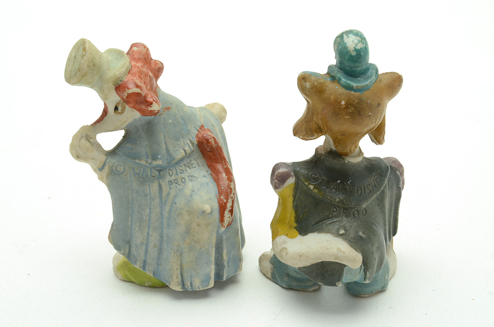 1940 Honest John and Gideon Bisque Figurines From Walt Disney's "Pinocchio"