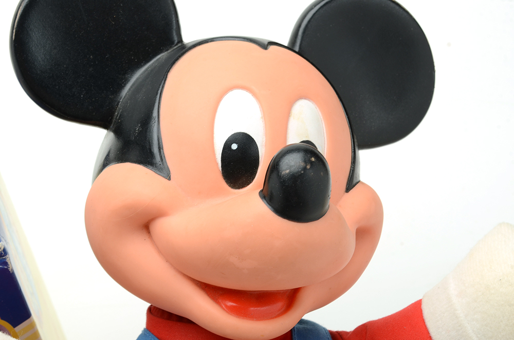 Vintage Disney Children's Toys Featuring 1989 Mattel Learn to Dress Mickey Mouse