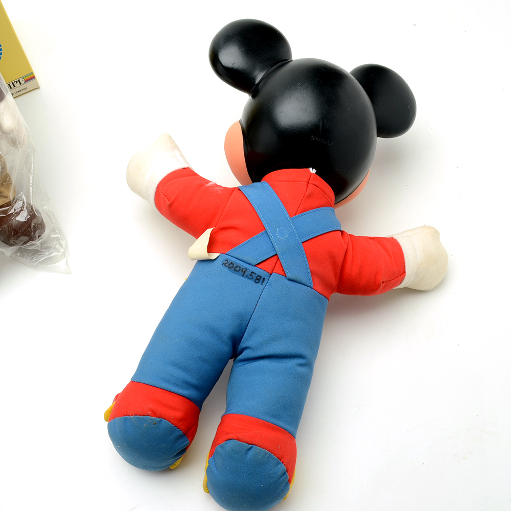 Vintage Disney Children's Toys Featuring 1989 Mattel Learn to Dress Mickey Mouse