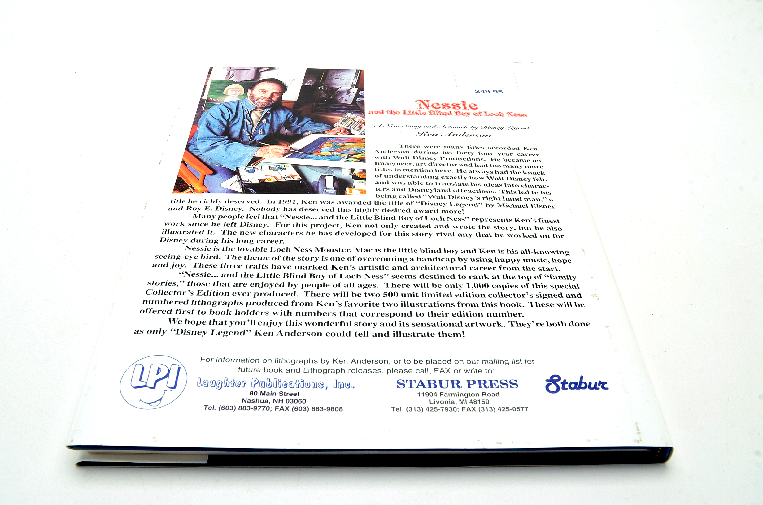 Books by Disney Cast Members Featuring Signed Ken Anderson "Nessie and the Little Blind Boy of Loch Ness"