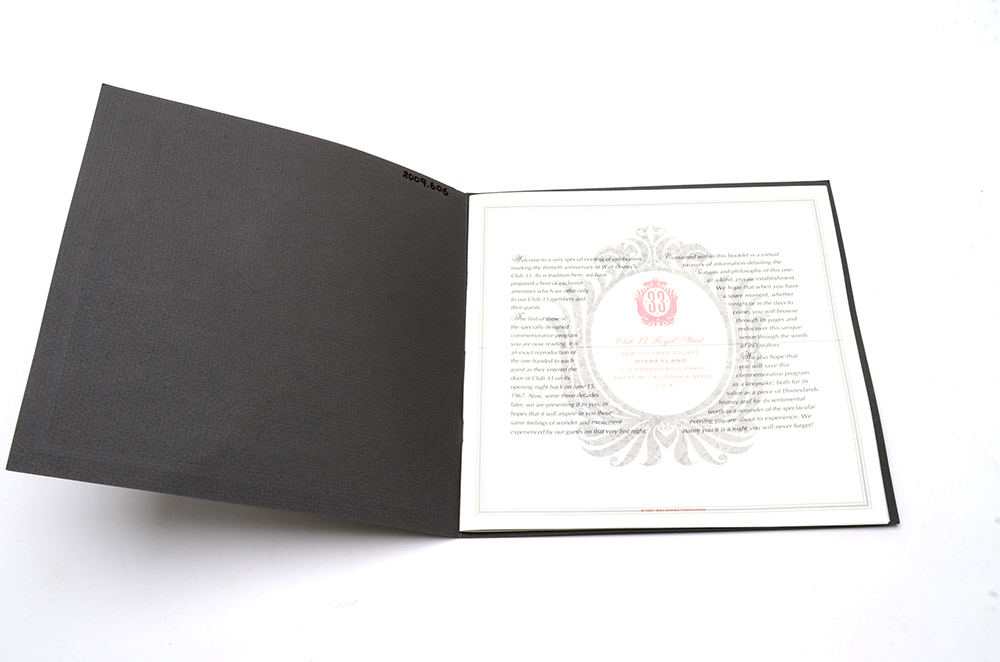 Disneyland's Club 33 Pin and Thirtieth Anniversary Commemorative Program