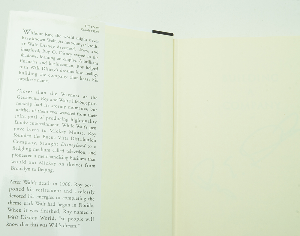Roy E. Disney and Bob Thomas Signed "Building a Company: Roy O. Disney and the Creation of an Entertainment Empire"