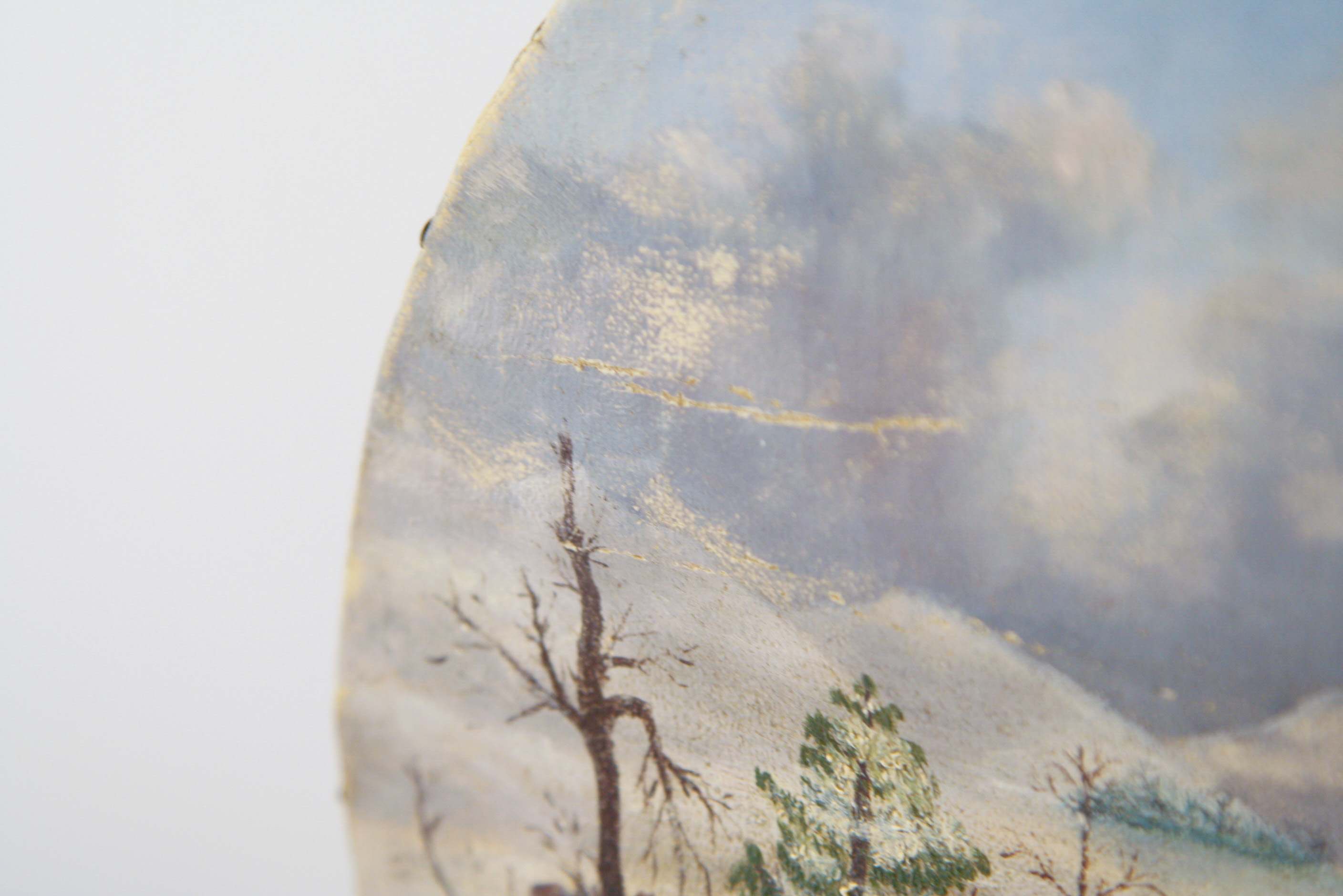 Eliza Fulton Racer Oil on Canvas Ohio Folk Art Winter Scene