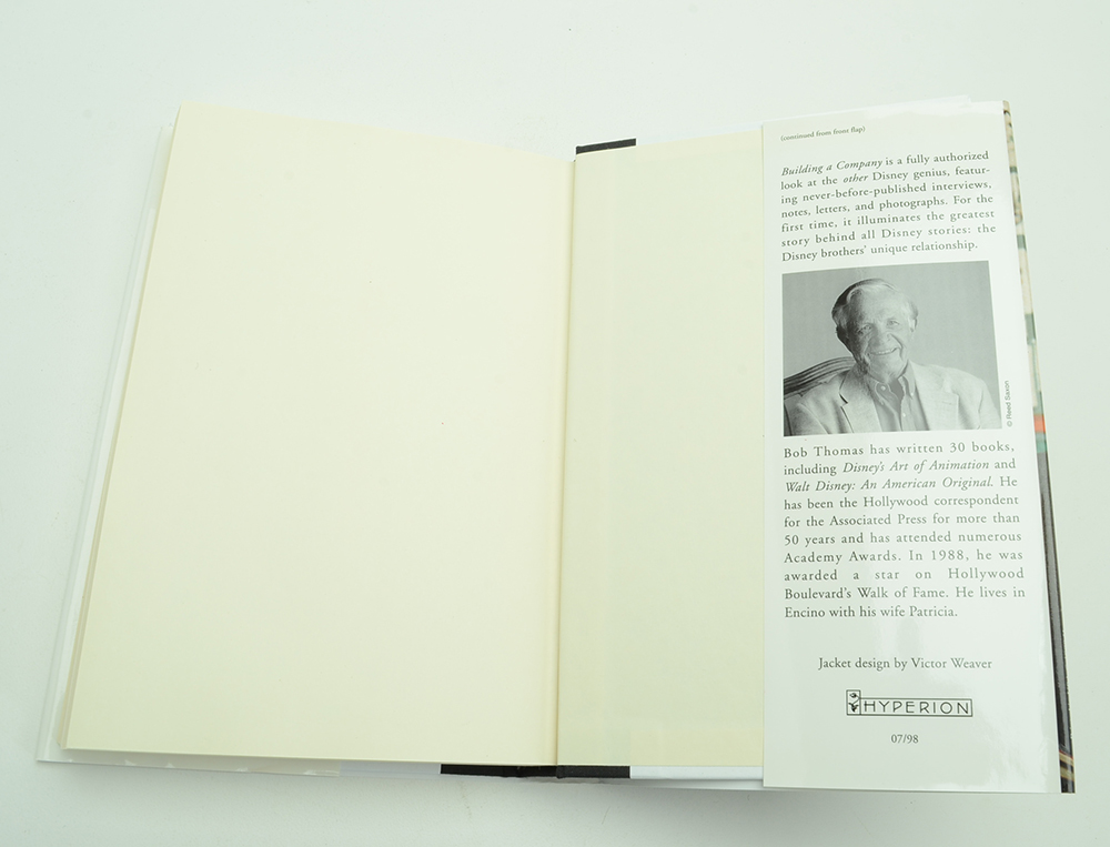 Roy E. Disney and Bob Thomas Signed "Building a Company: Roy O. Disney and the Creation of an Entertainment Empire"