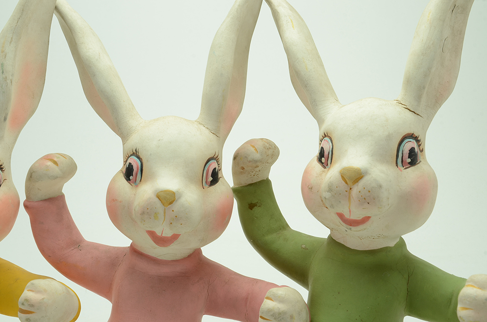 Three Mid-Century Easter Bunny Store Displays