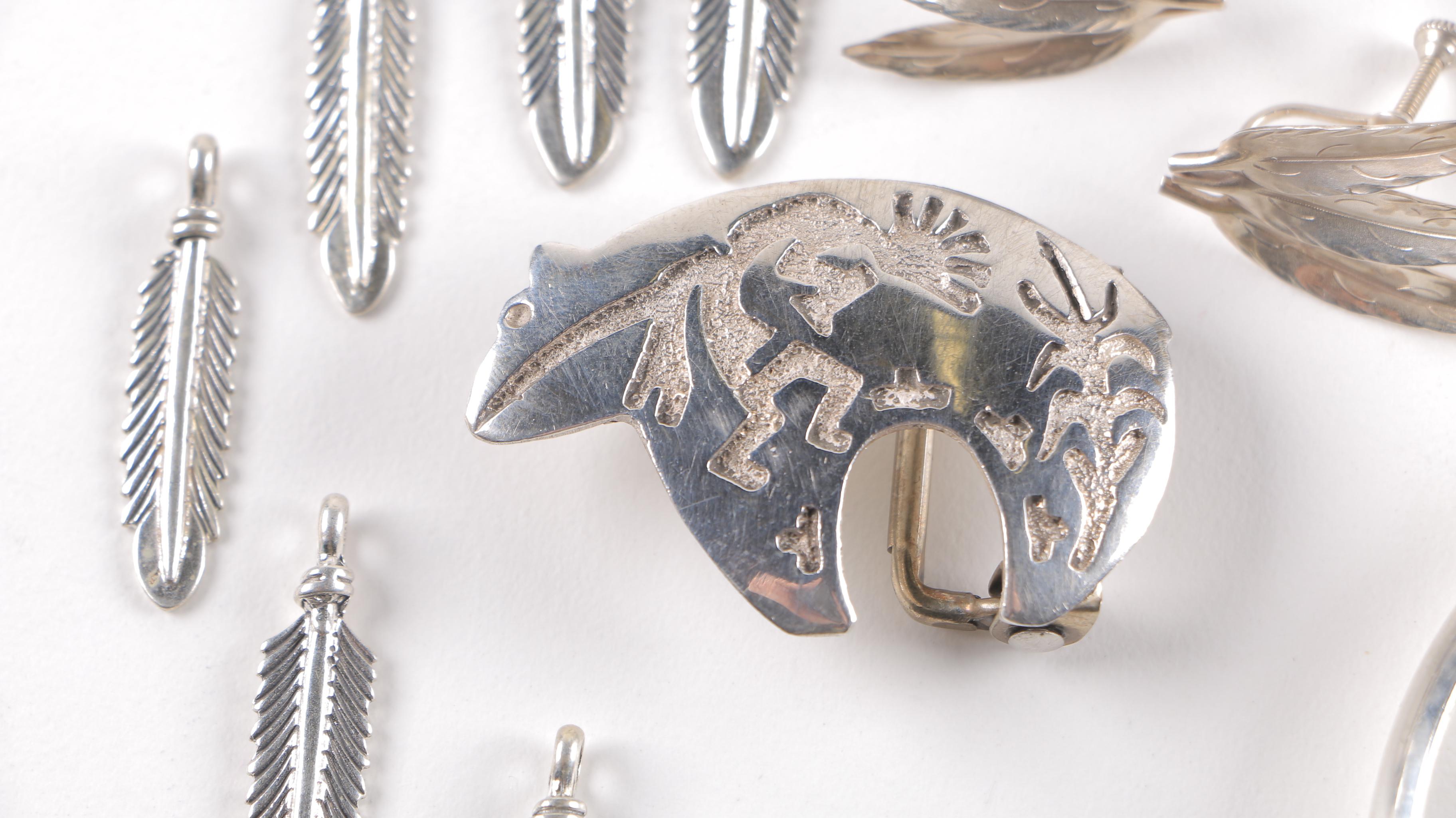 Assortment of Southwestern Style Sterling Silver Jewelry