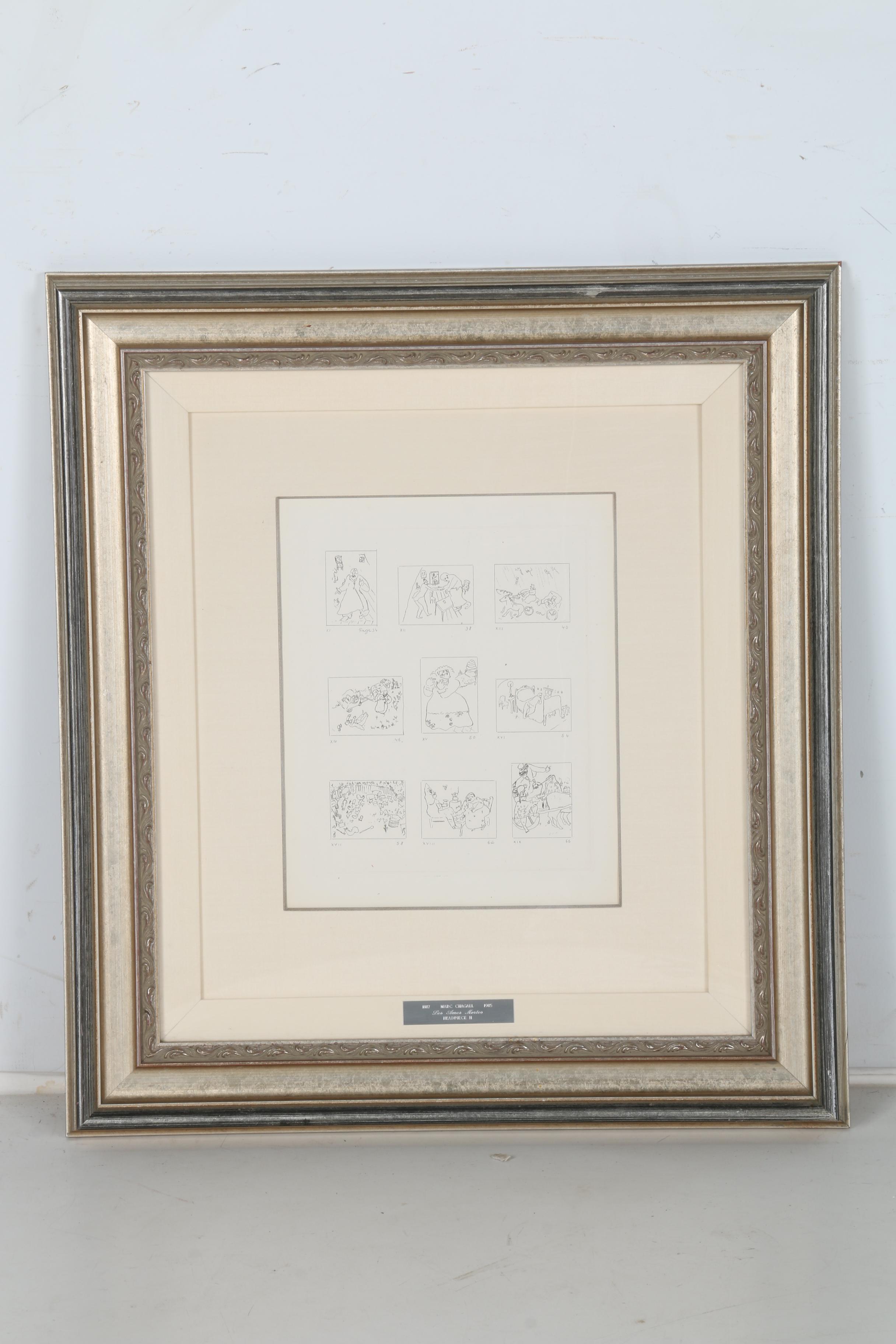 After Marc Chagall Limited Edition Etching "Les Ames Mortes"