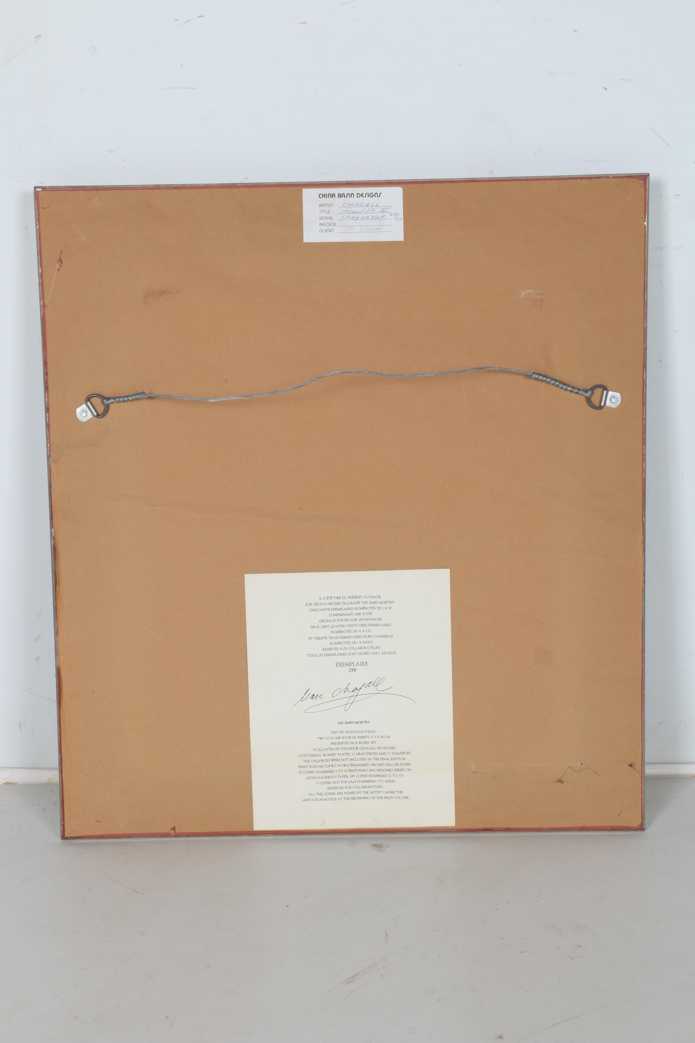 After Marc Chagall Limited Edition Etching "Les Ames Mortes"