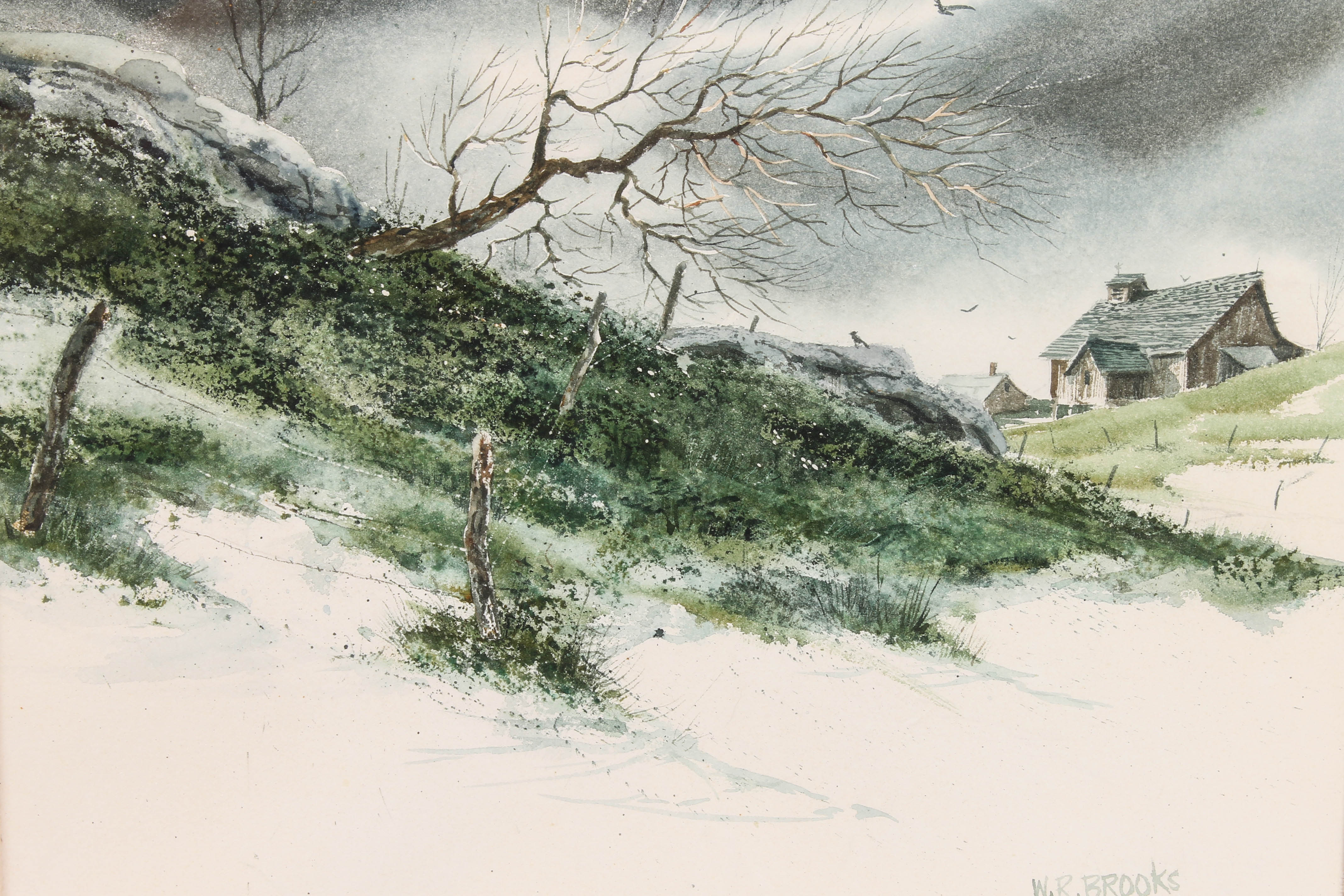 William R. Brooks Original Watercolor Painting "Grey Skies"