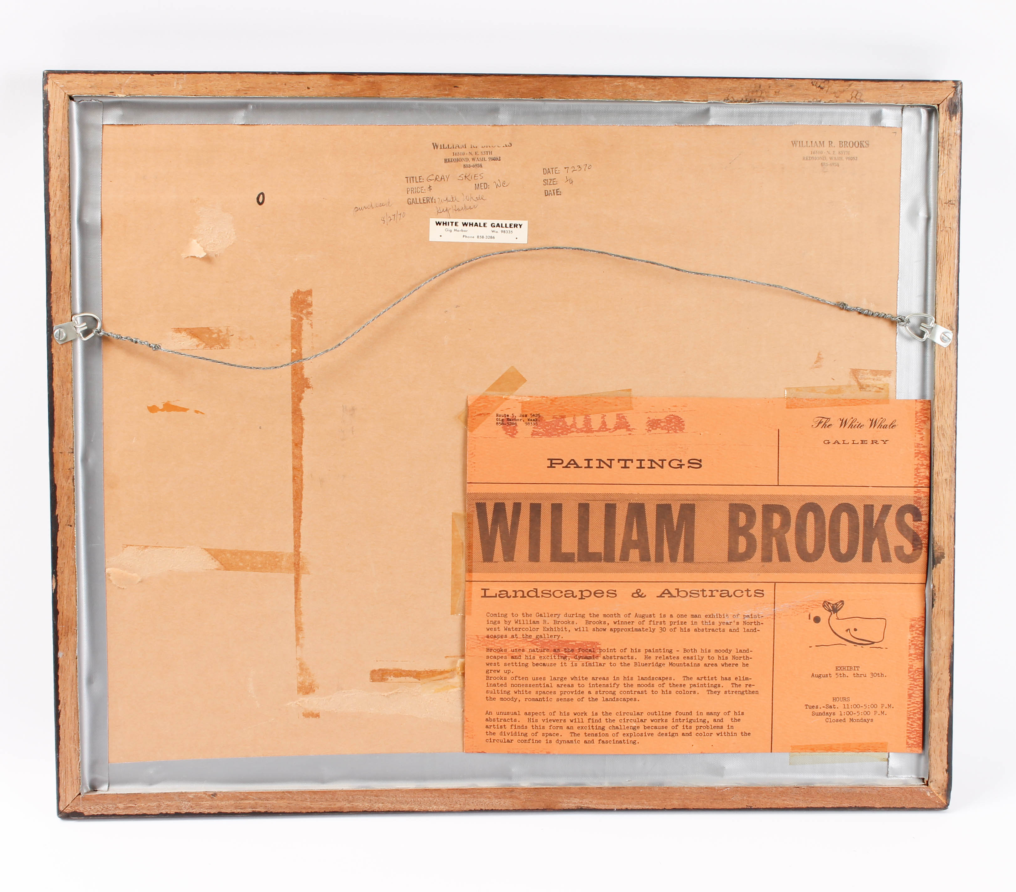 William R. Brooks Original Watercolor Painting "Grey Skies"