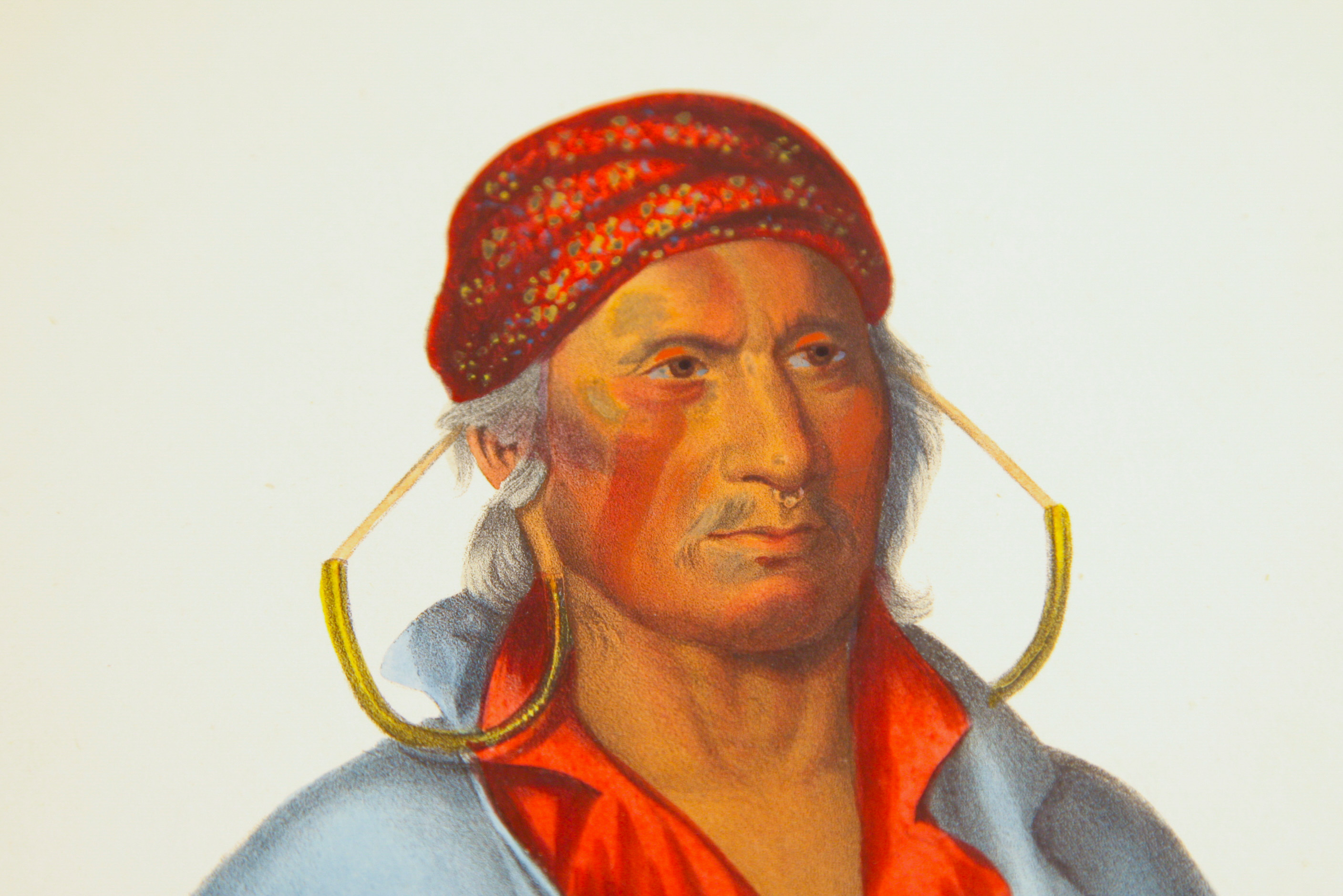 Pair of McKenney and Hall Hand-Colored Folio Lithographs of Native American Warriors