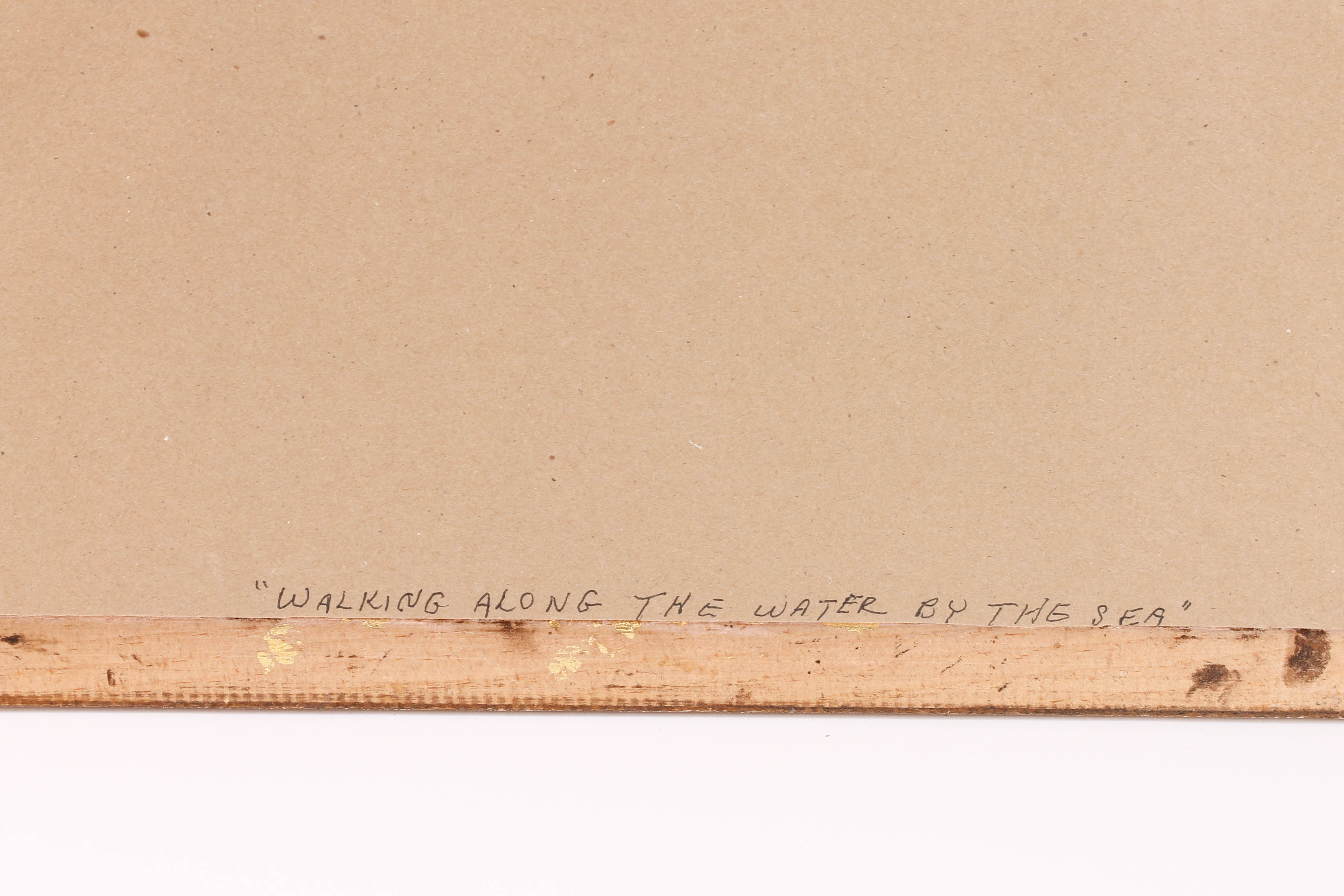 Peggy Peck Pastel Drawing "Walking Along The Water By The Sea"