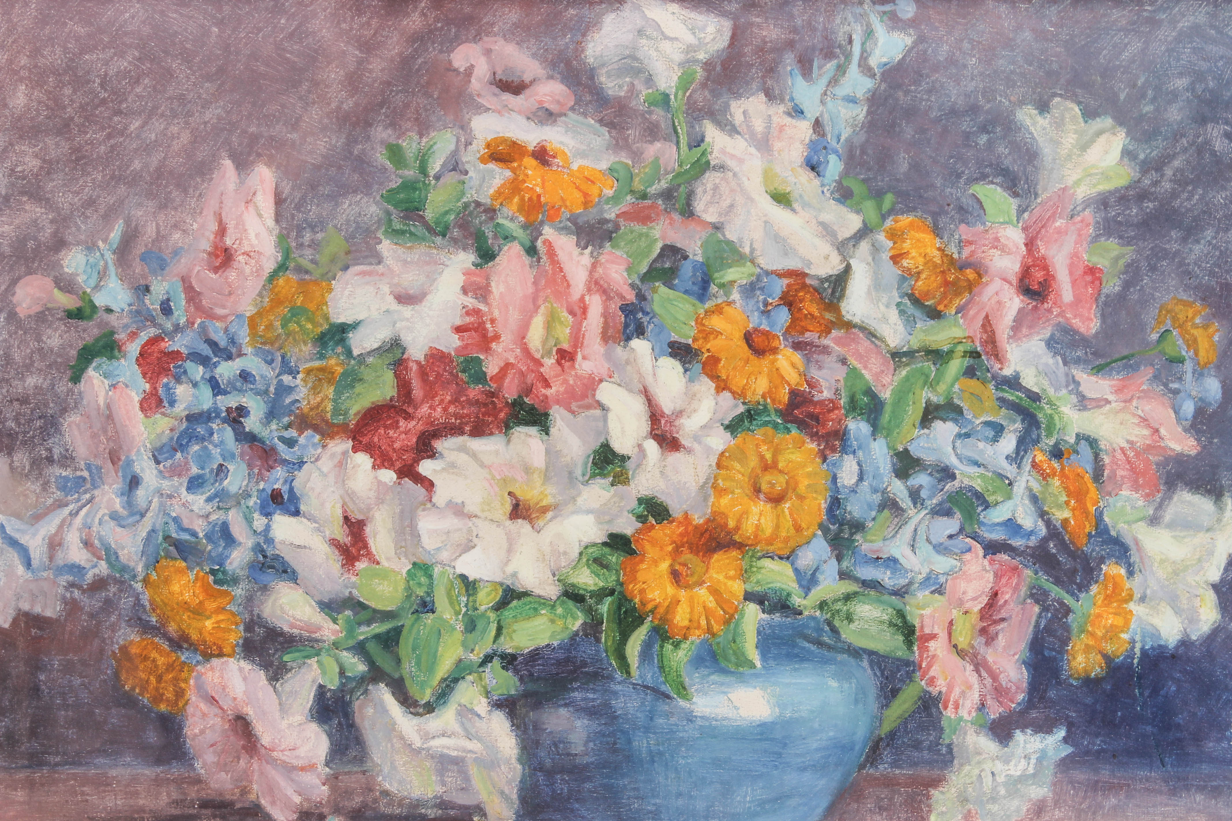 Ellen A. Holmes Oil Painting on Canvas Floral Still Life