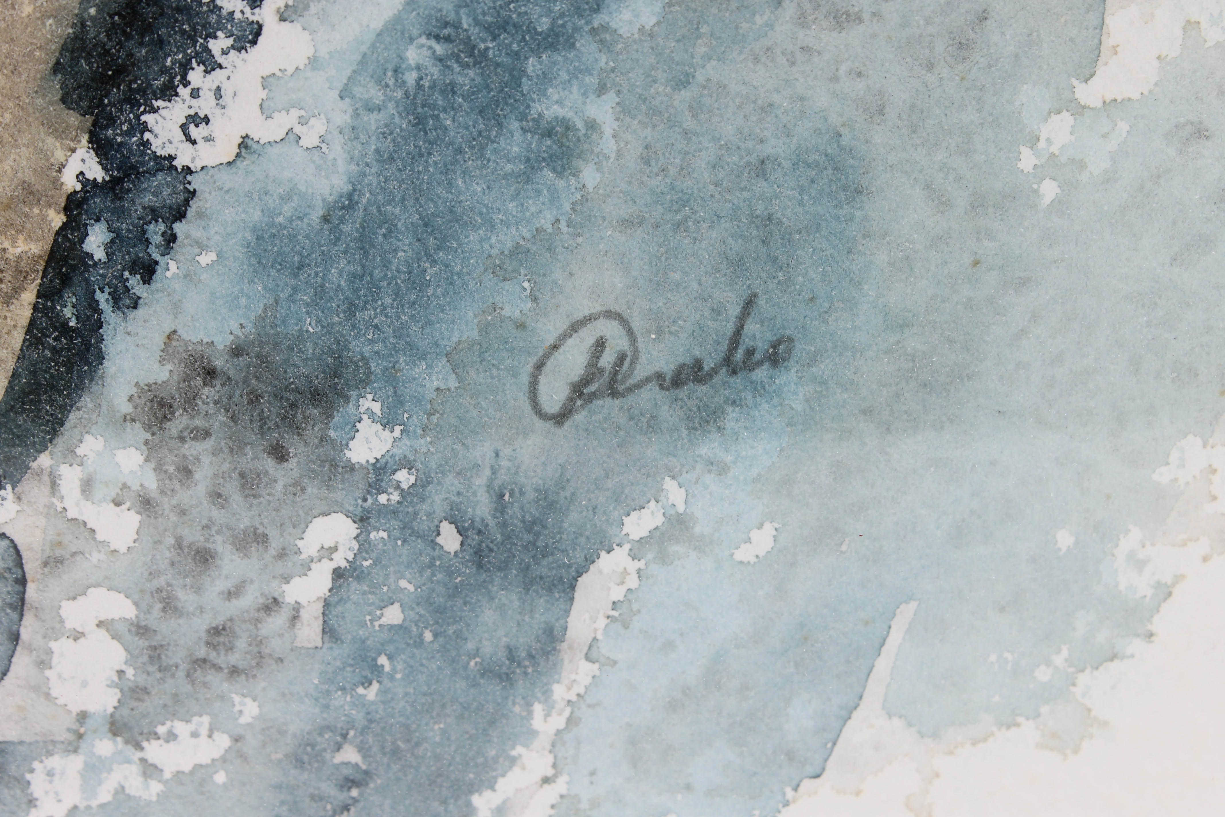 Thabo Signed Watercolor Painting "Figure Study"