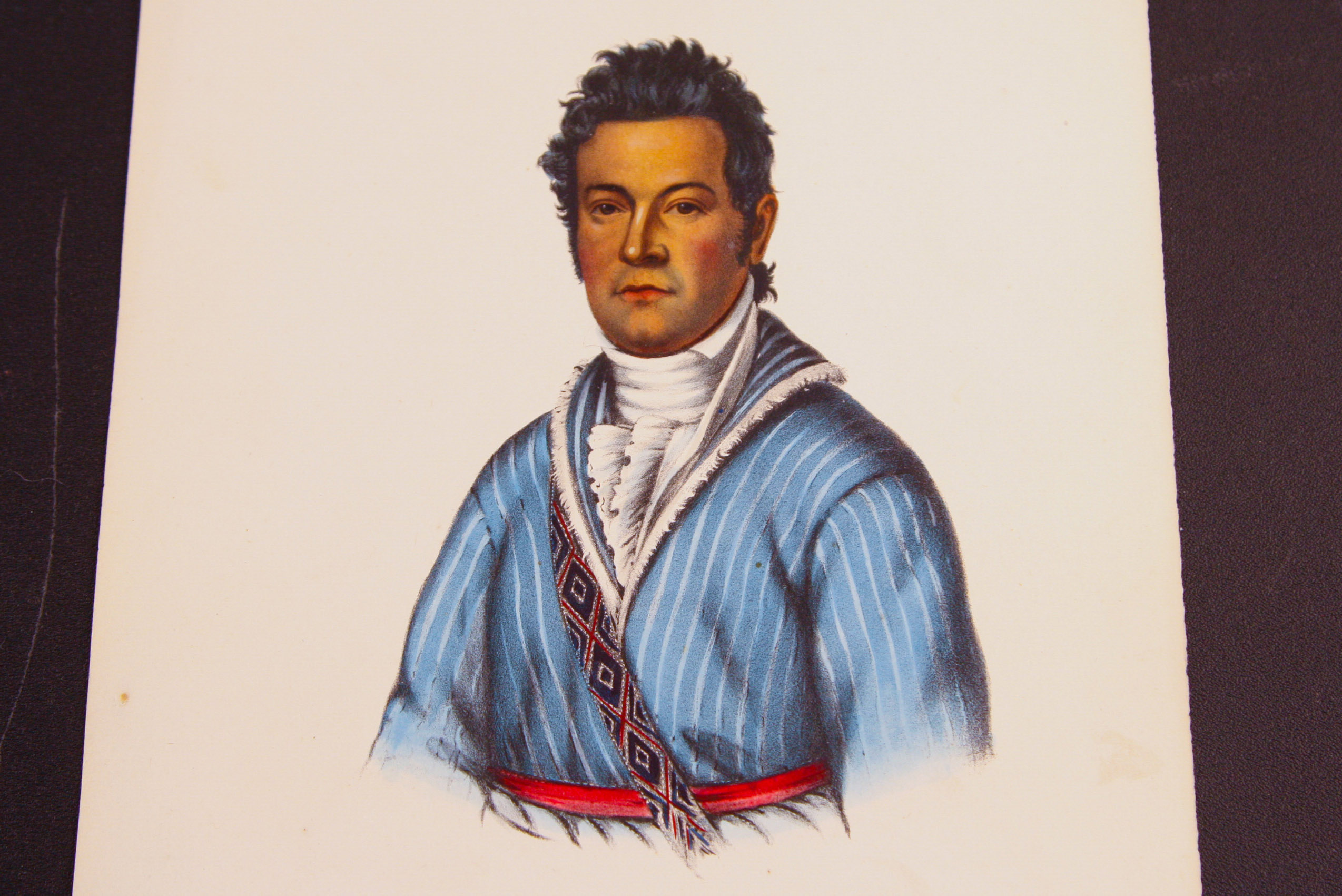 McKenney & Hall Hand-Colored Folio Lithograph "David Vann (A Cherokee Cheif)"