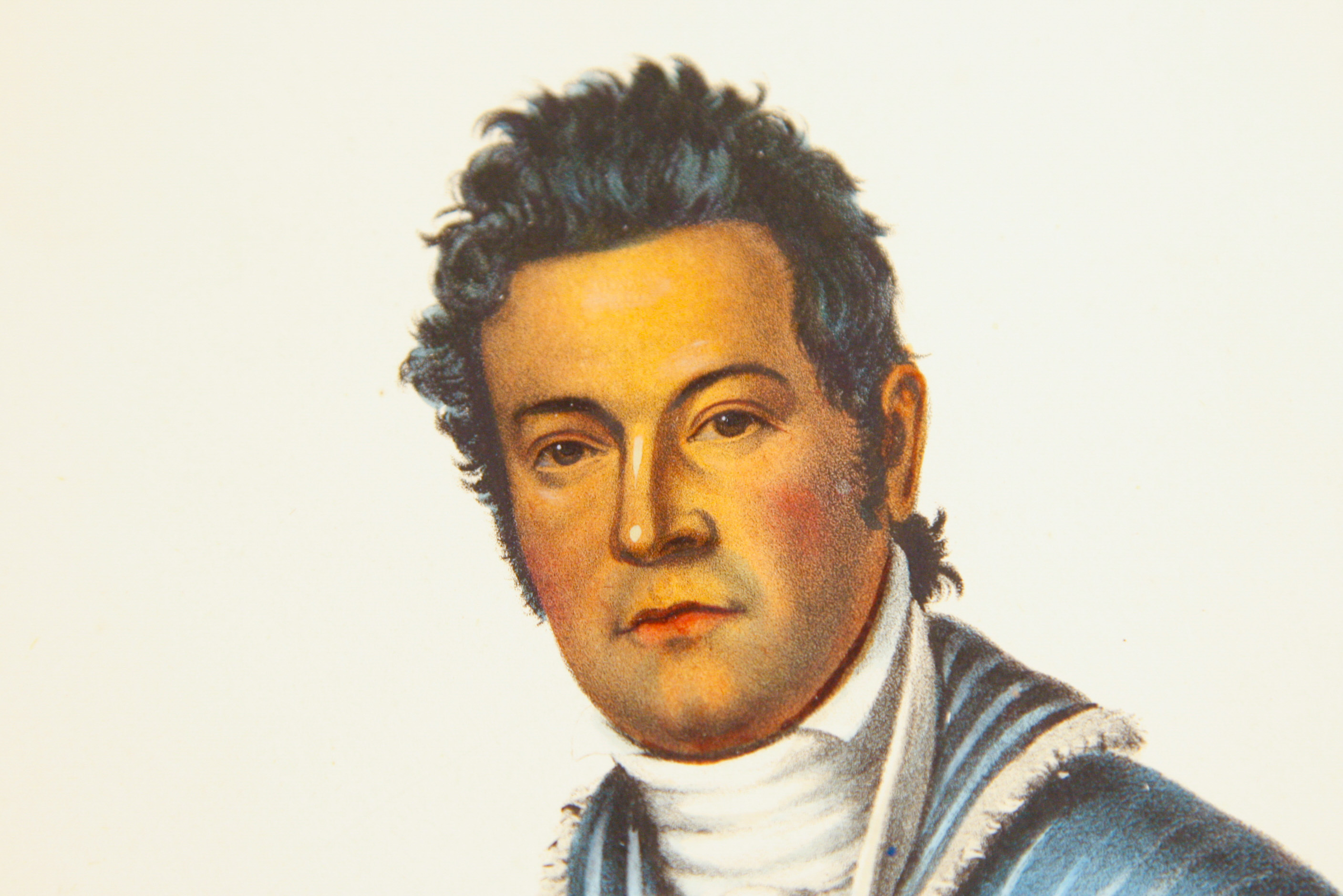 McKenney & Hall Hand-Colored Folio Lithograph "David Vann (A Cherokee Cheif)"