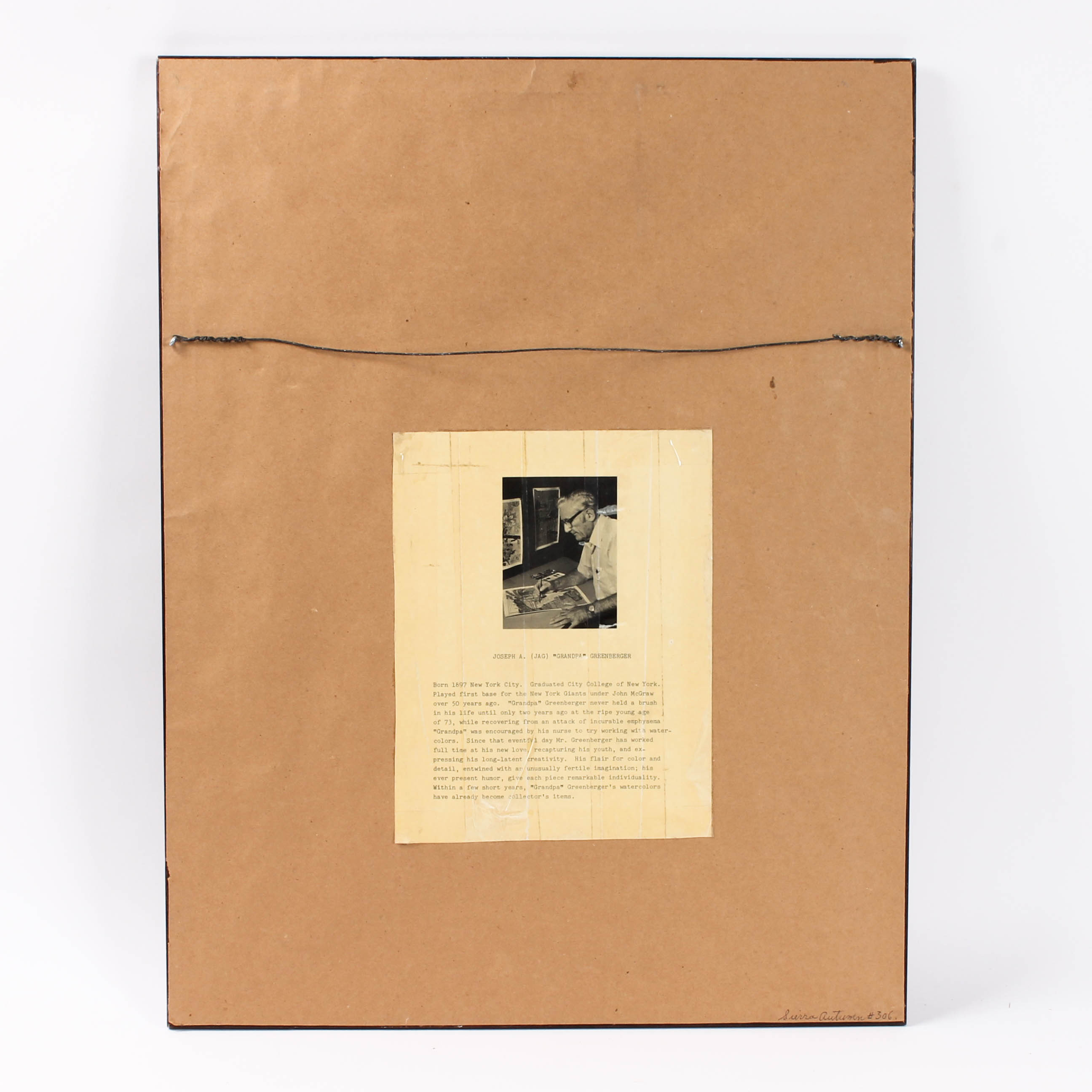 Joseph A. Greenberger Watercolor Painting