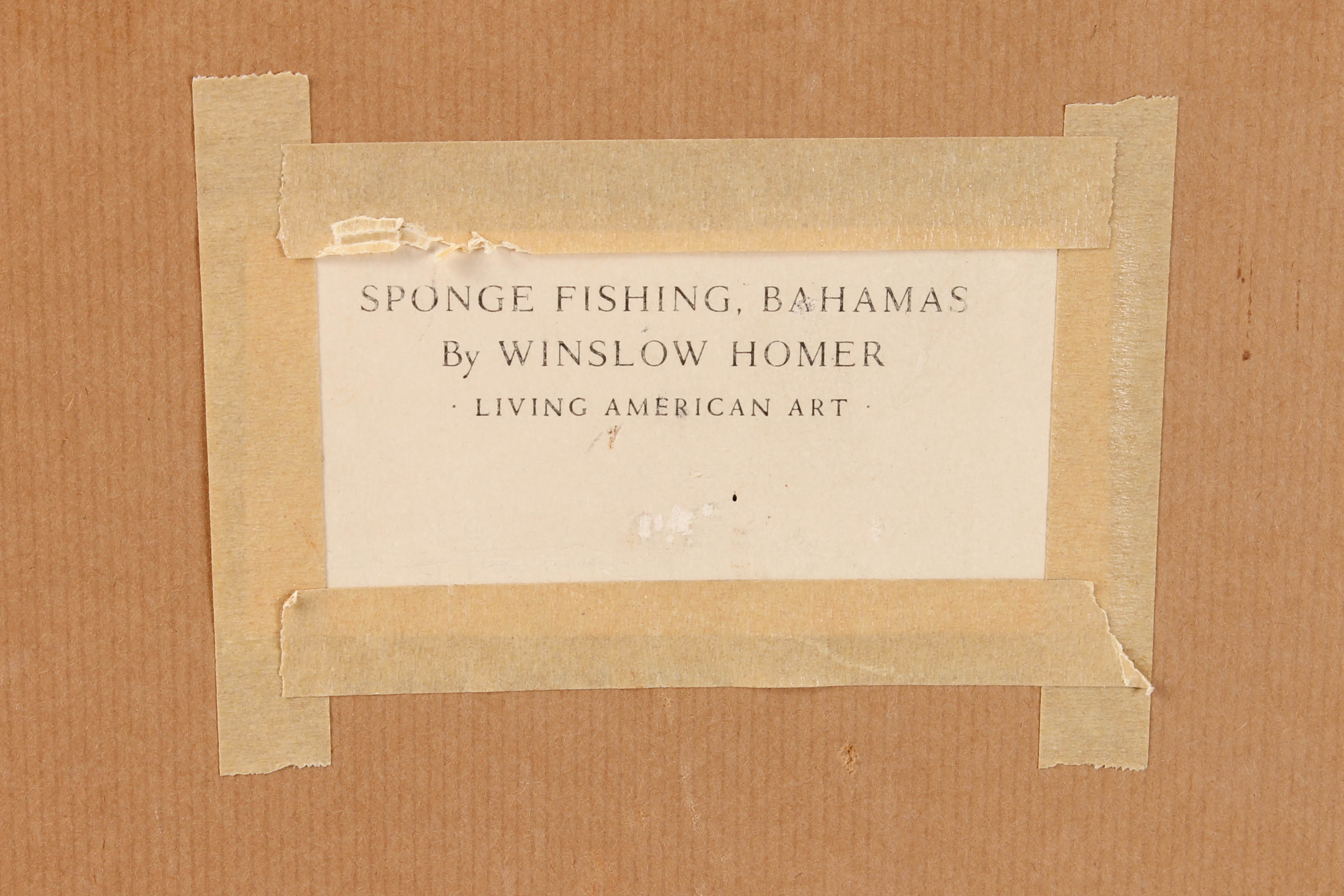 Winslow Homer Collotype Print "Sponge Fishing, Bahamas"