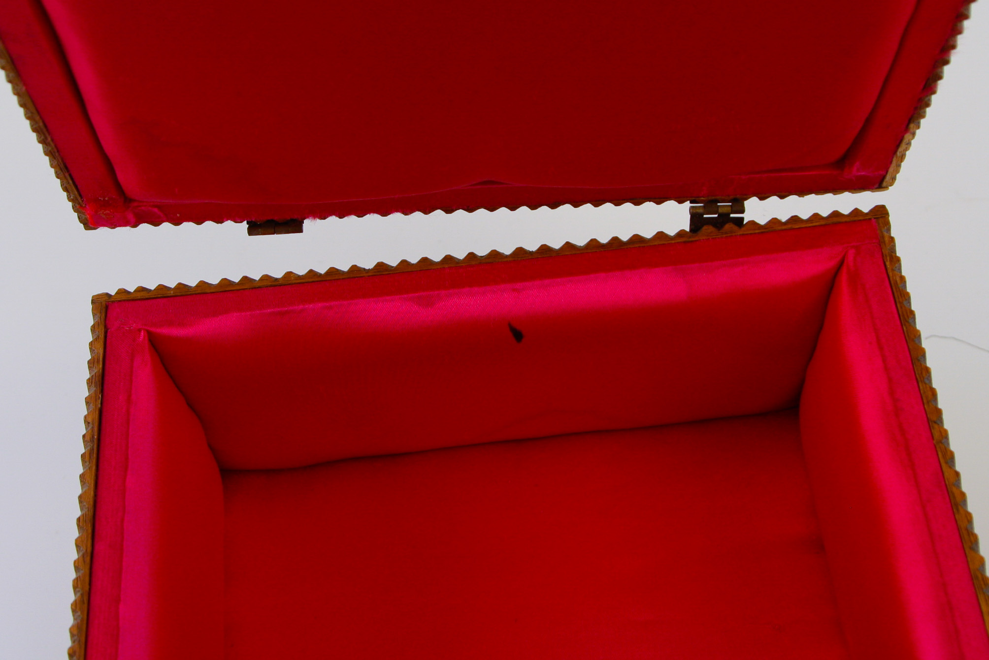 Carved Heart Tramp Art Jewelry Box