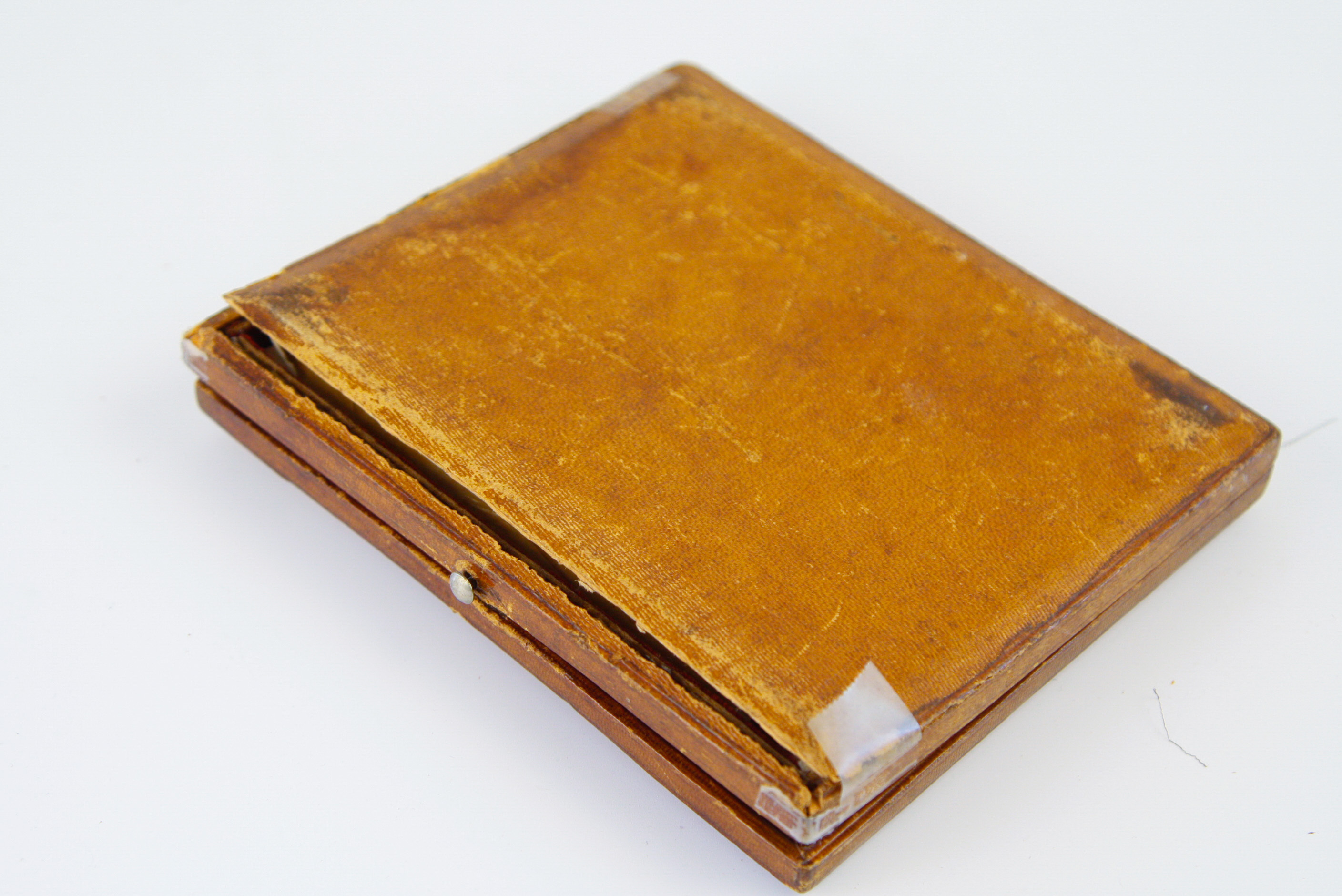 Very Fine 19th C. American Portrait Miniature in Hinged Leatherbound Frame