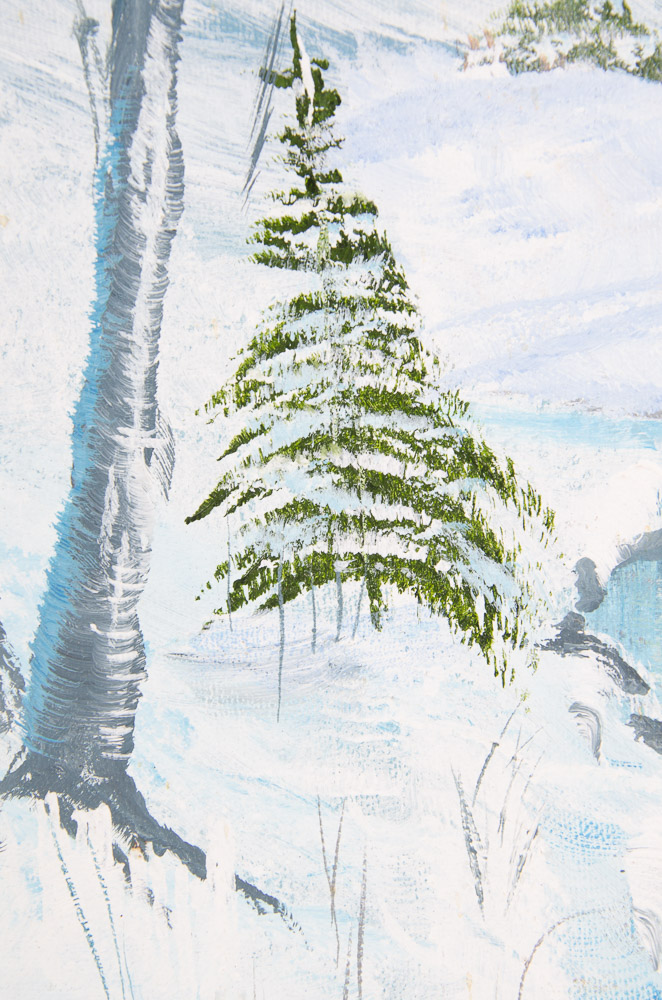 B.M. Ewers Jr. Original Oil Painting On Canvas Depicting Wintry Wooded Landscape