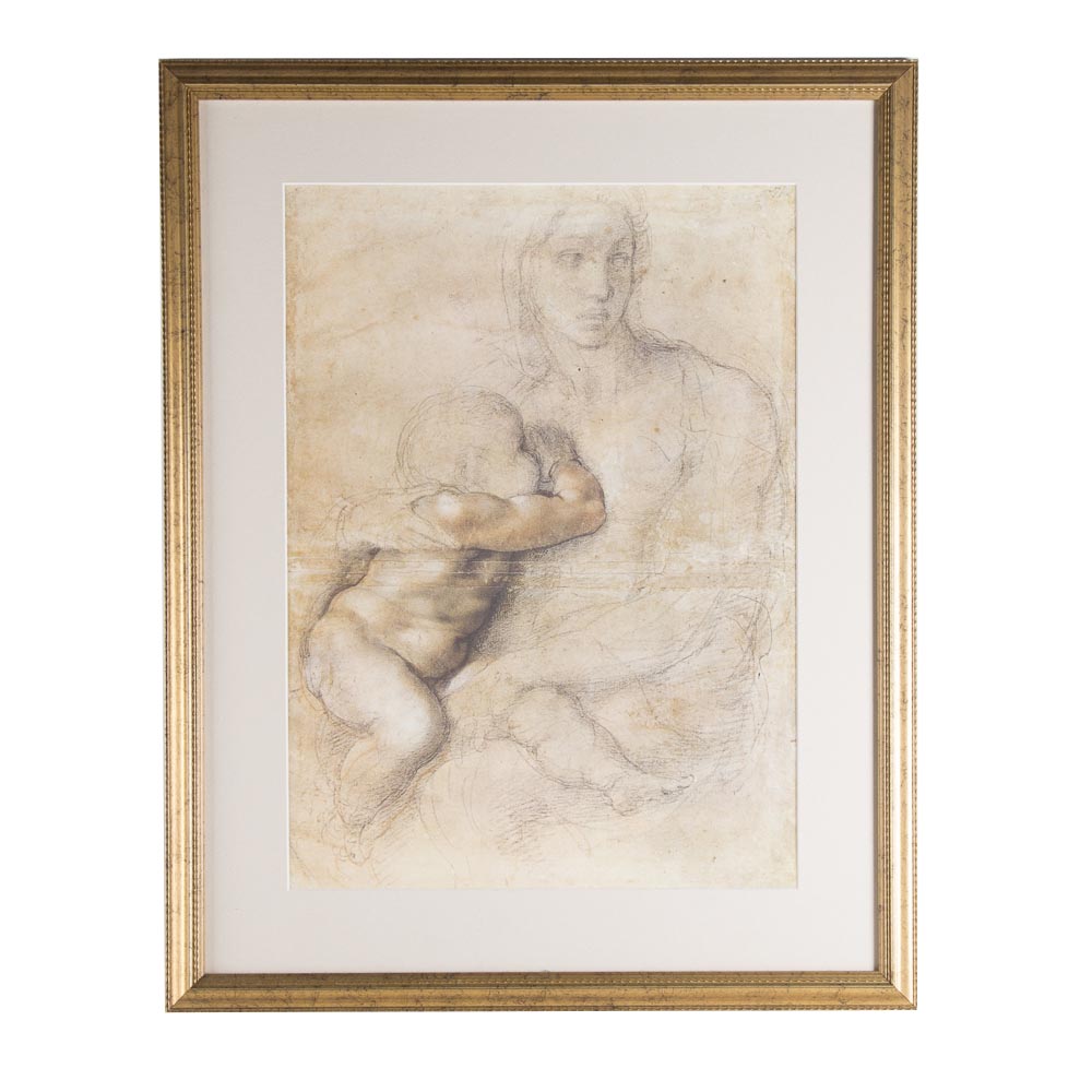 After Michelangelo Offset Lithograph "Madonna with Child"